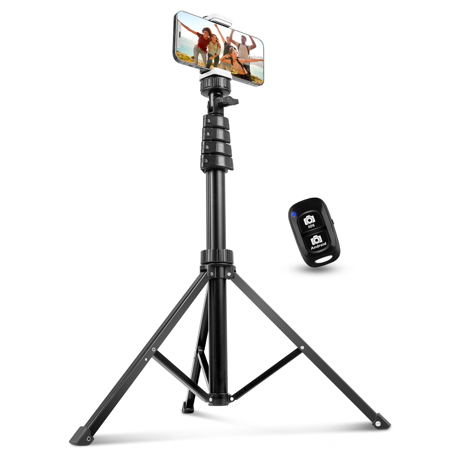 Aureday 62" Phone Tripod Accessory Kits, Camera & Cell Phone Tripod Stand with Wireless Remote and Universal Tripod Head Mount, Perfect for Selfies/Video Recording/Vlogging/Live Streaming