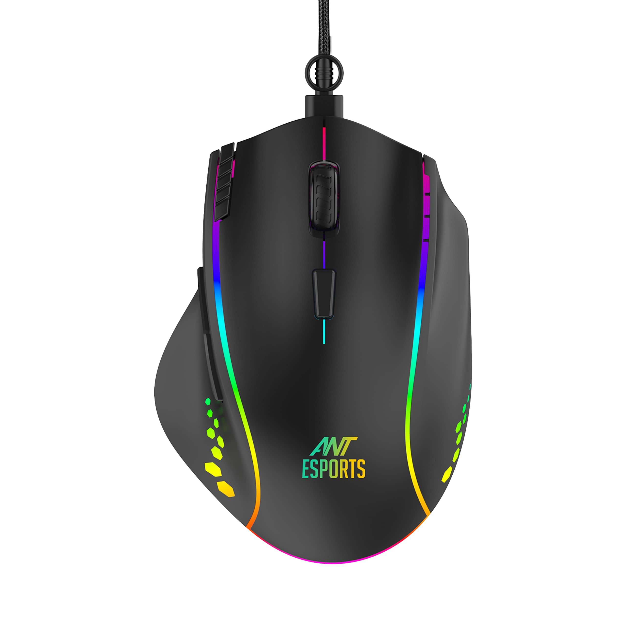 Ant EsportsGM600 RGB Wired Programable Gaming Mouse | 6 DPI Sensitivity Level adjustments up to 7200 DPI | Equipped with HUANO Mouse switches