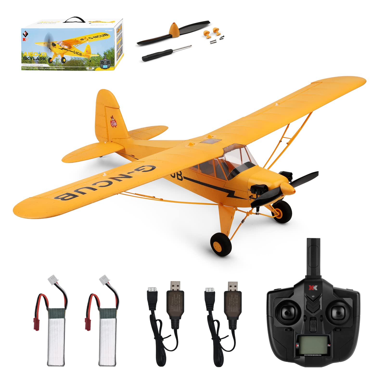 CKYSCHN WLtoys A160 J3 RC Plane, 5 Channel RC Airplanes with 3D/6G Mode, 3D Brushless RC Planes with 2 Batteries, 2.4G Remote Control Airplanes Gifts for Adults