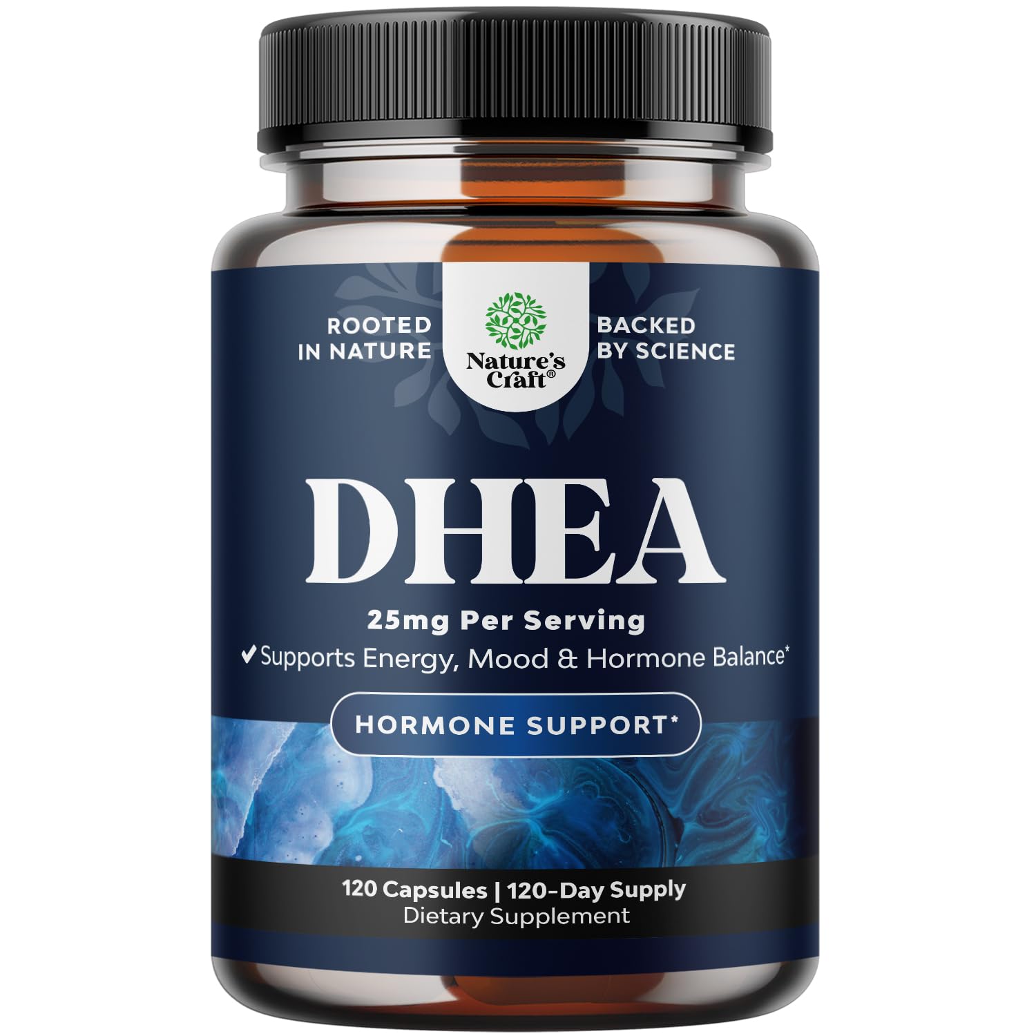 Pure DHEA 25mg for Women and Men - Extra Small Capsule High Absorption DHEA Supplement for Women & Men for Mood Energy and Immune Support - Men & Women's Hormone Balance Supplement (4 Month Supply)