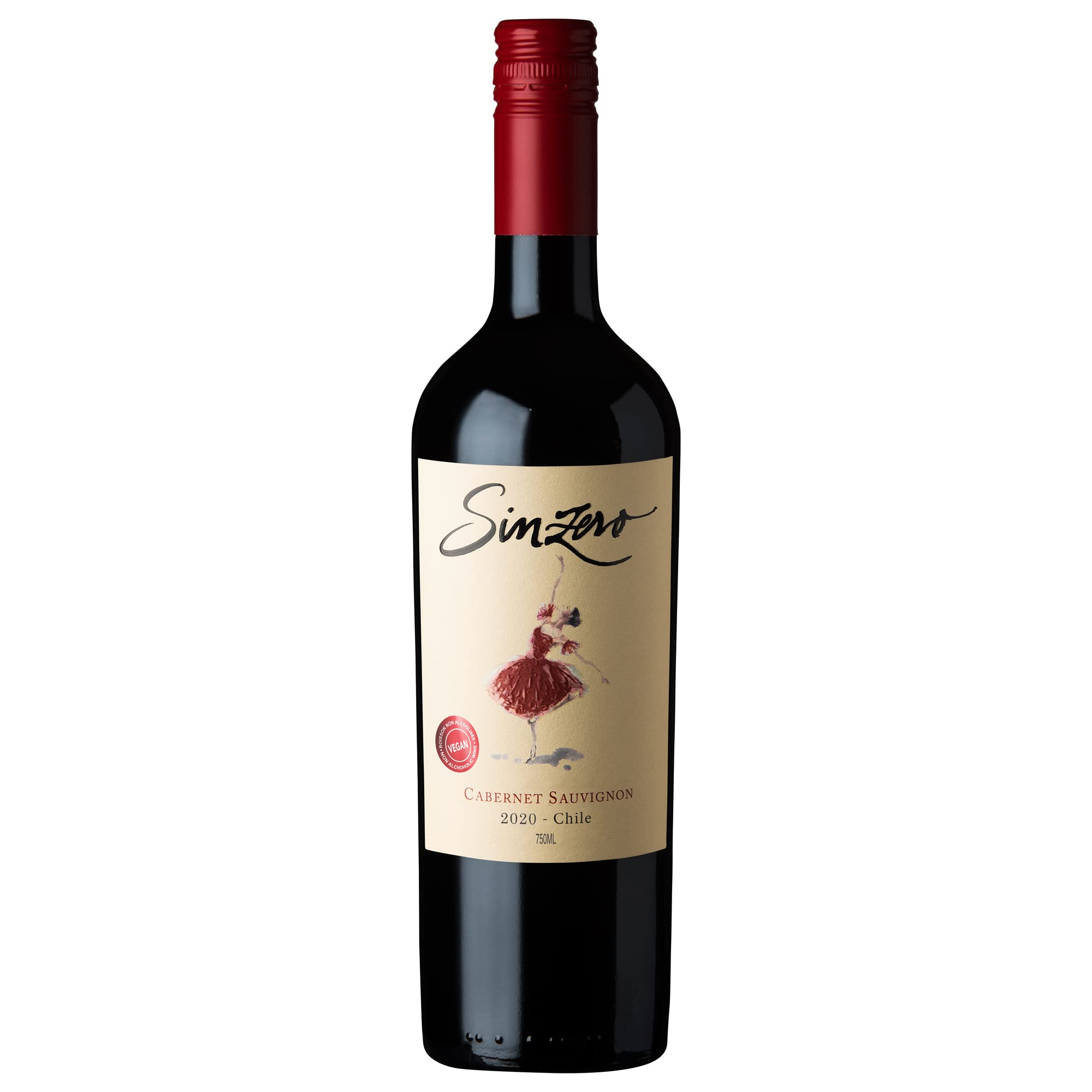 SINZERO Cabernet Sauvignon - Premium Non Alcoholic Red Wine Low Calories, Vegan Suitable , 25.4 FlOz