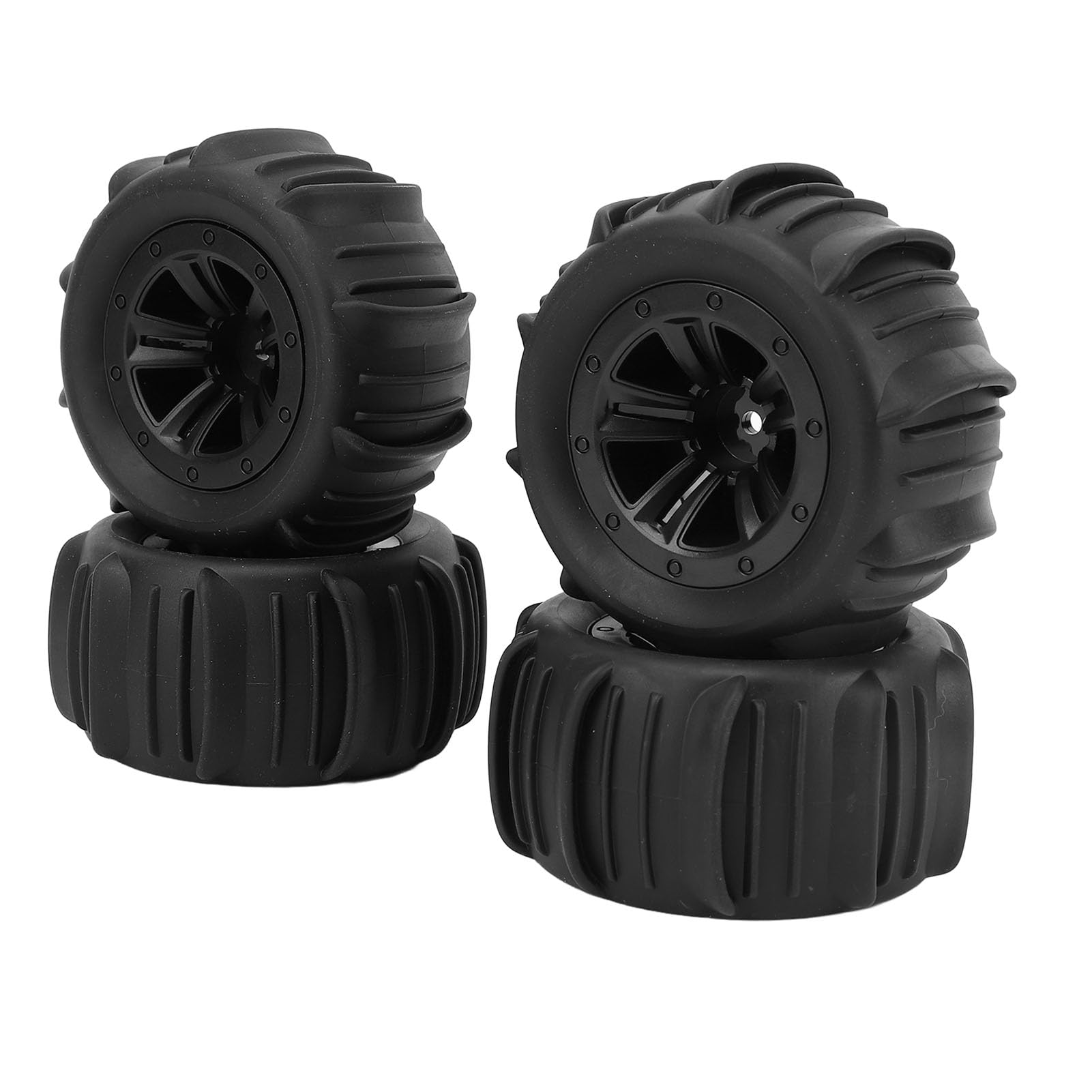 gernie RC Model Tire, Anti Slip Rubber Tires & Plastic Wheel Rims, RC Drift Car Tires & Wheel Rims for 1/12 1/14 1/16 1/18 RC Car, for Wltoys 124008 144001