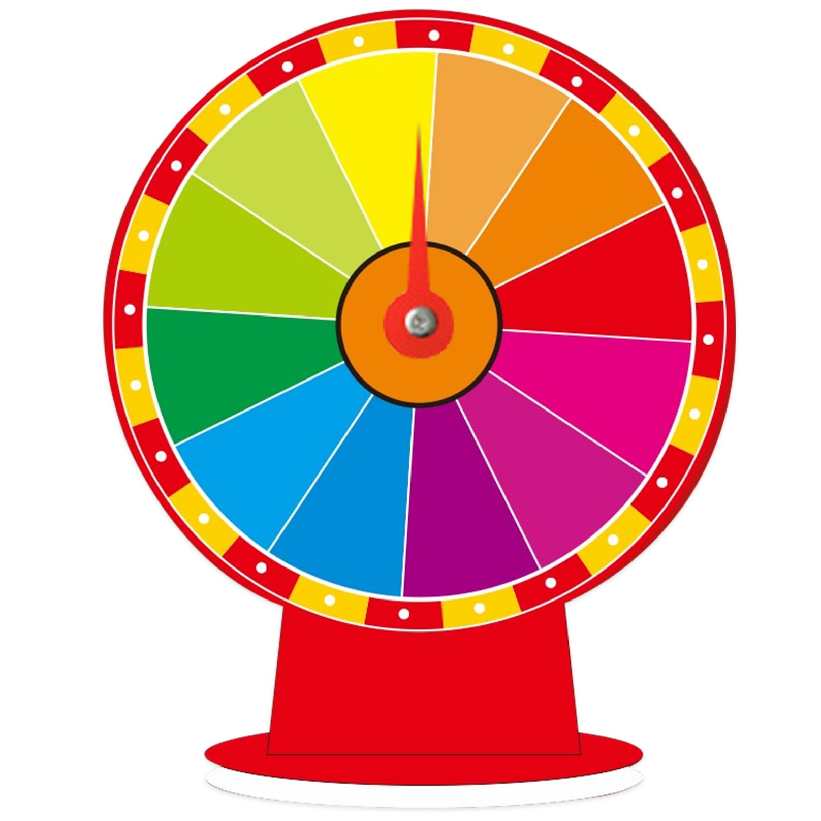 HemorePrize Wheel, 12inch DIY Writable Carnival Prize Wheel with Stand, Coloful Lucky Roulette Wheel for Carnival Party Pub Fortune Game