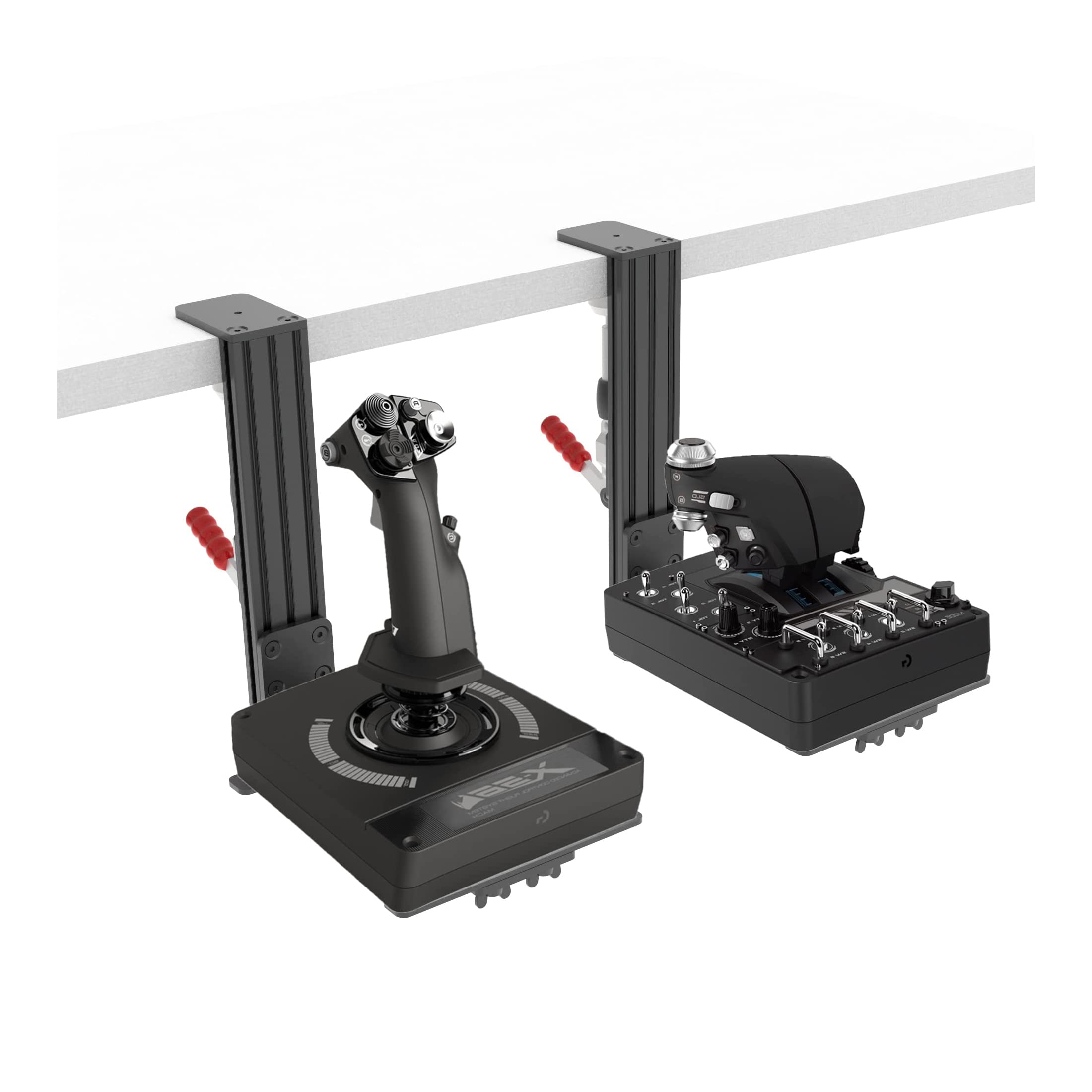 Hikig 2 Pack Desk Mount Hotas Mount Joystick Mount Compatible With Logitech X52/X52 Pro/X56/X56 Rhino Hotas, Thrustmaster T. Flight Hotas/T.16000M FCS/TCA Officer Pack Airbus Edition, VKB Hotas Mount