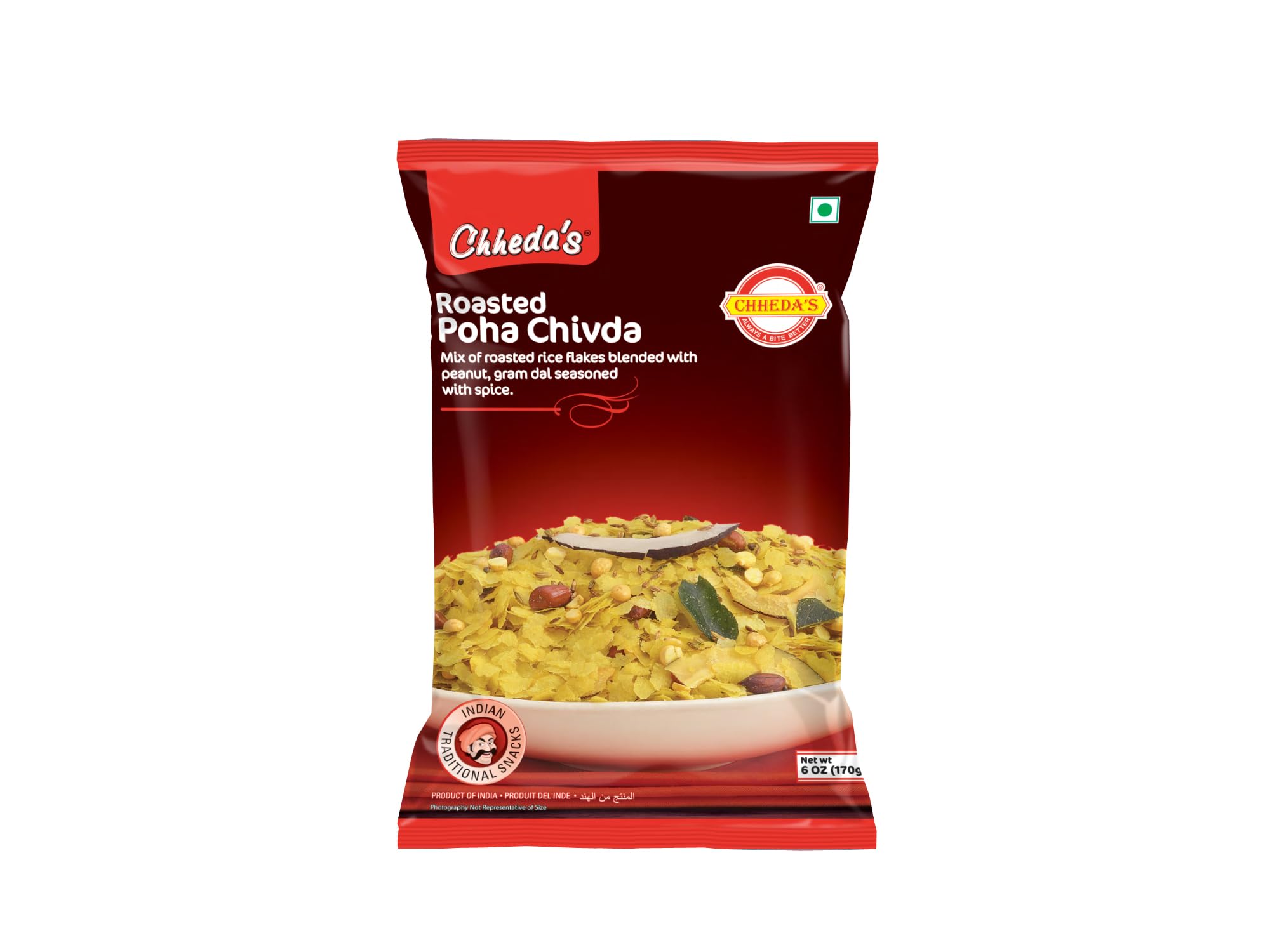 CHHEDA'S Roasted Poha Chivda, 170 gm | Authentic Indian Namkeen | Traditional Indian Snacks.