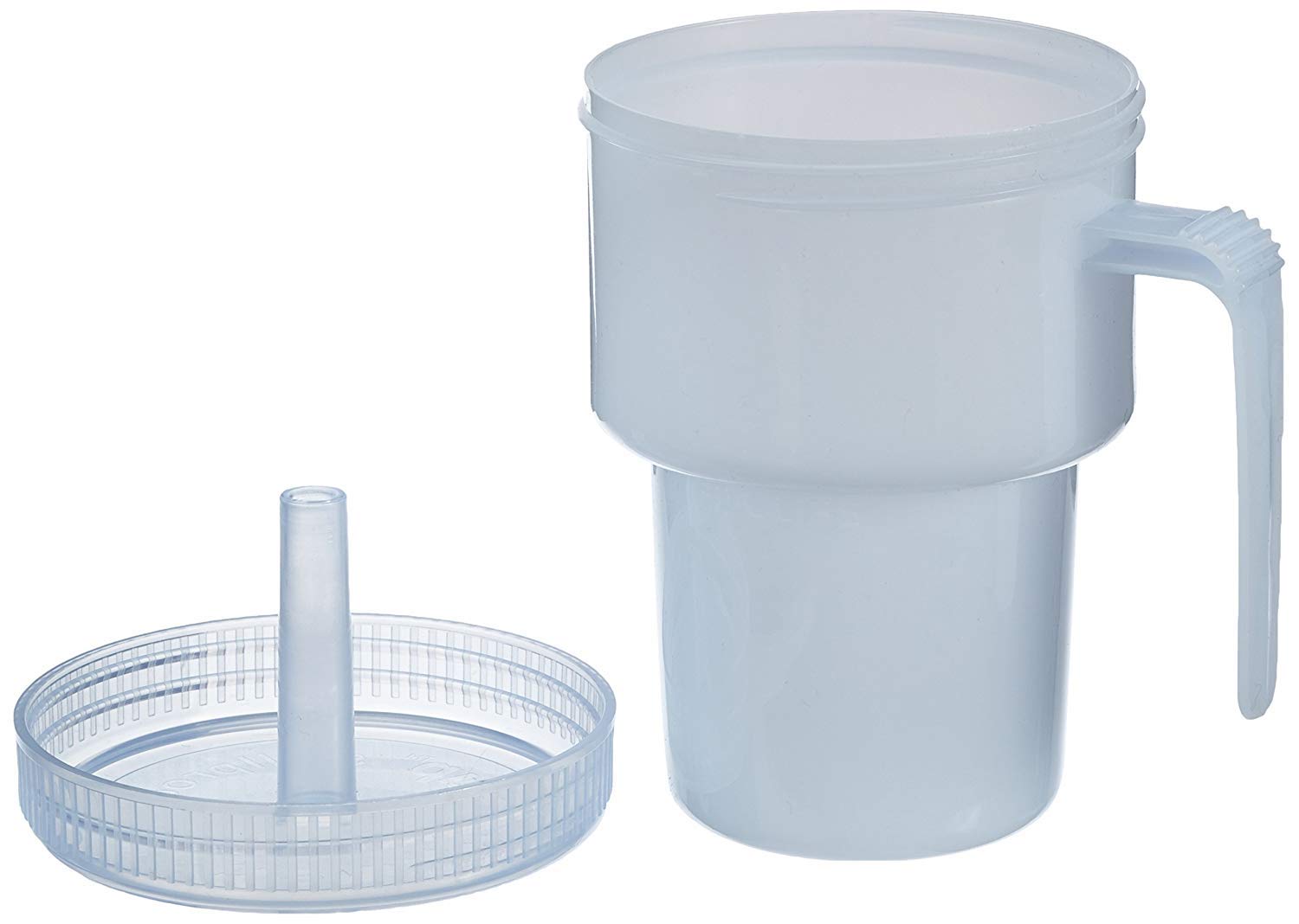 Sammons Preston Kennedy Cup, Spillproof Adult Sippy Cup with Handle & Secure Lid, 7 oz. No Spill Cups to Drink Hot & Cold Liquids Lying Down, Daily Living Gl for Disabled & Elderly with Weak Grip