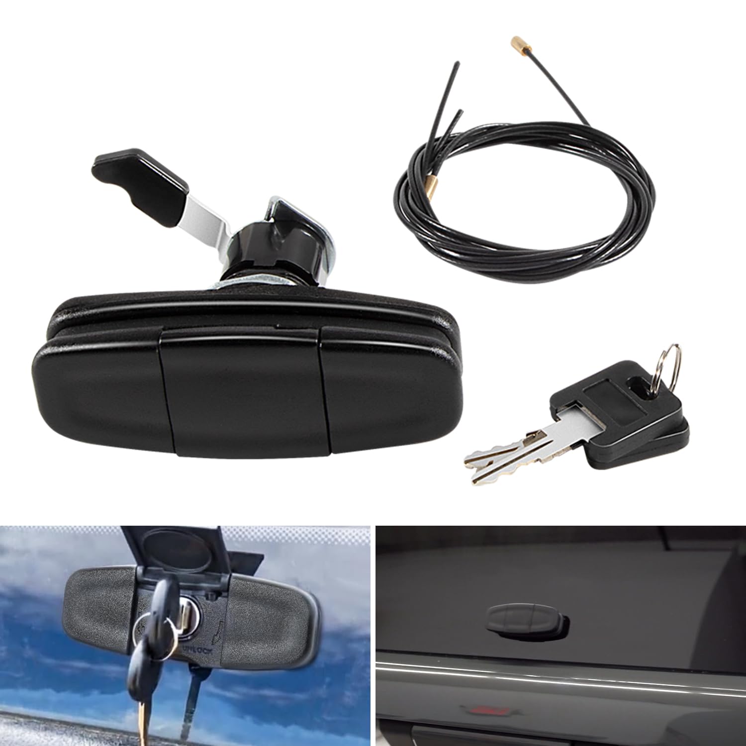 Black Twist Handle Kit 113436 Topper Tonneau T-Handle, for Leer 100XQ/100XL/100XR/TSC700 Truck Cap, 2 Keys Included