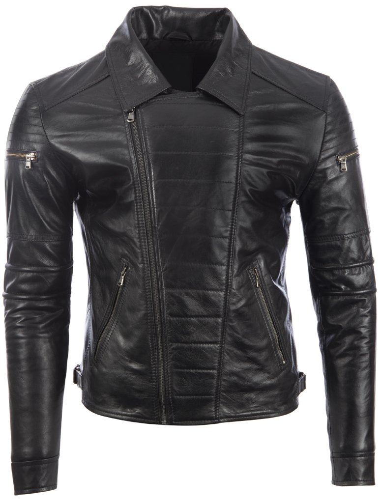 AviatrixMen's Ultra-Stylish Real Leather Biker Fashion Jacket (99QK)