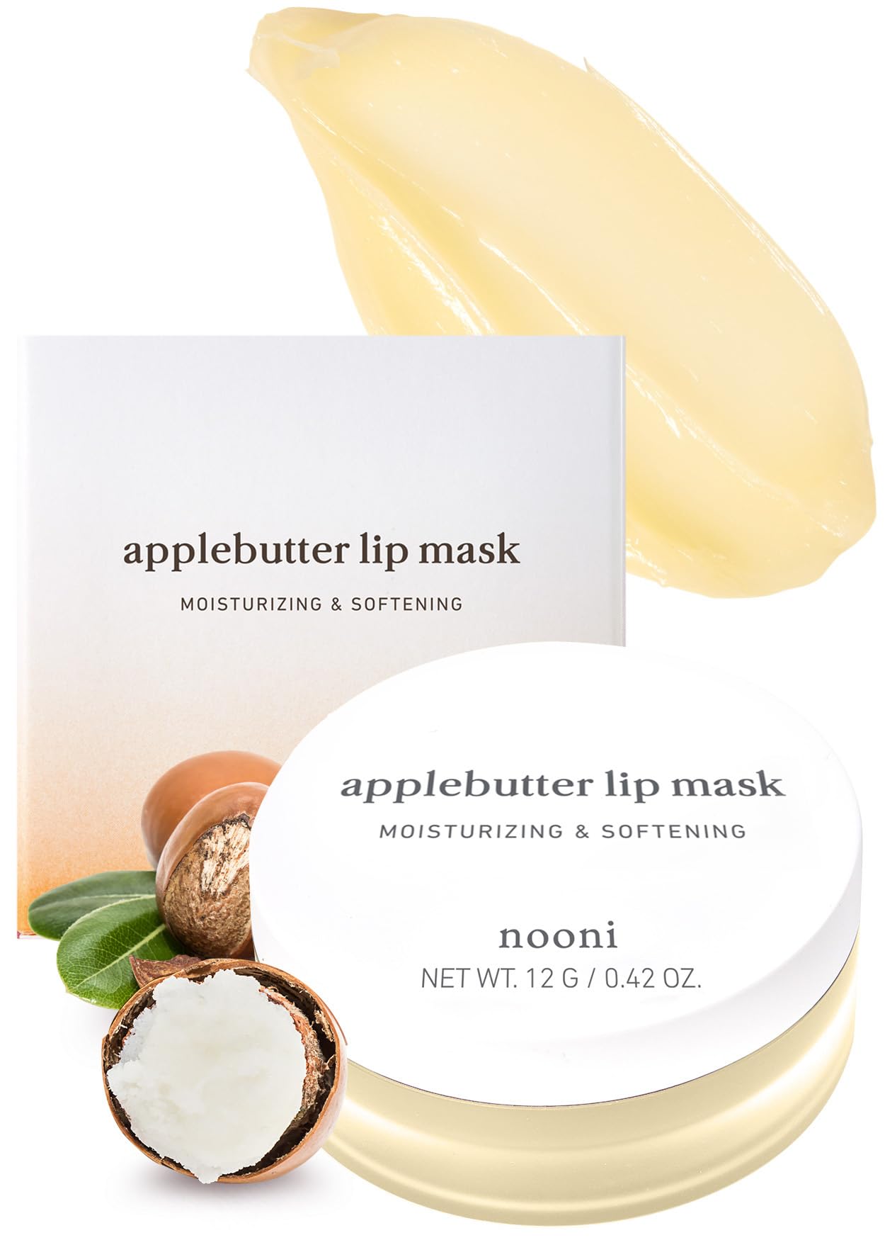 NOONIKorean Lip Butter Melting Balm (Applebutter) with Shea Butter and Vitamins | Hydrating, Nourishing, Lip Butter, Lip Balm, Soothing, Moisturizing, Softening, Korean Skincare