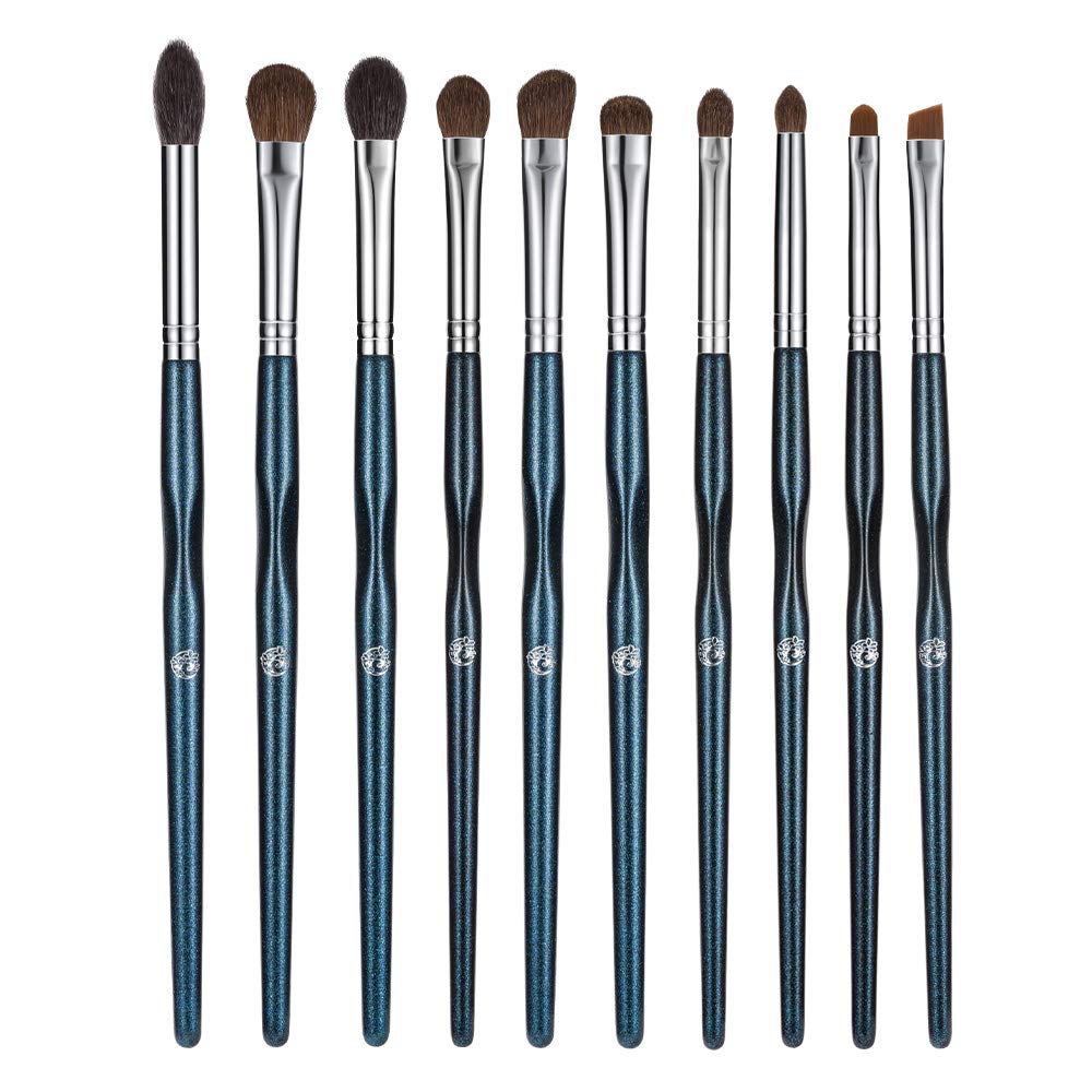 (Starry Blue) - ENERGY Eye Makeup Brush Set Professional Eyeshadow Brush Set 10pcs Make Up Brush Kit for Eye Shader,Eyeliner,Eye Blending,Eye Defining,Eye Brow,Eye Smudged-Nature Hair(Starry Blue)