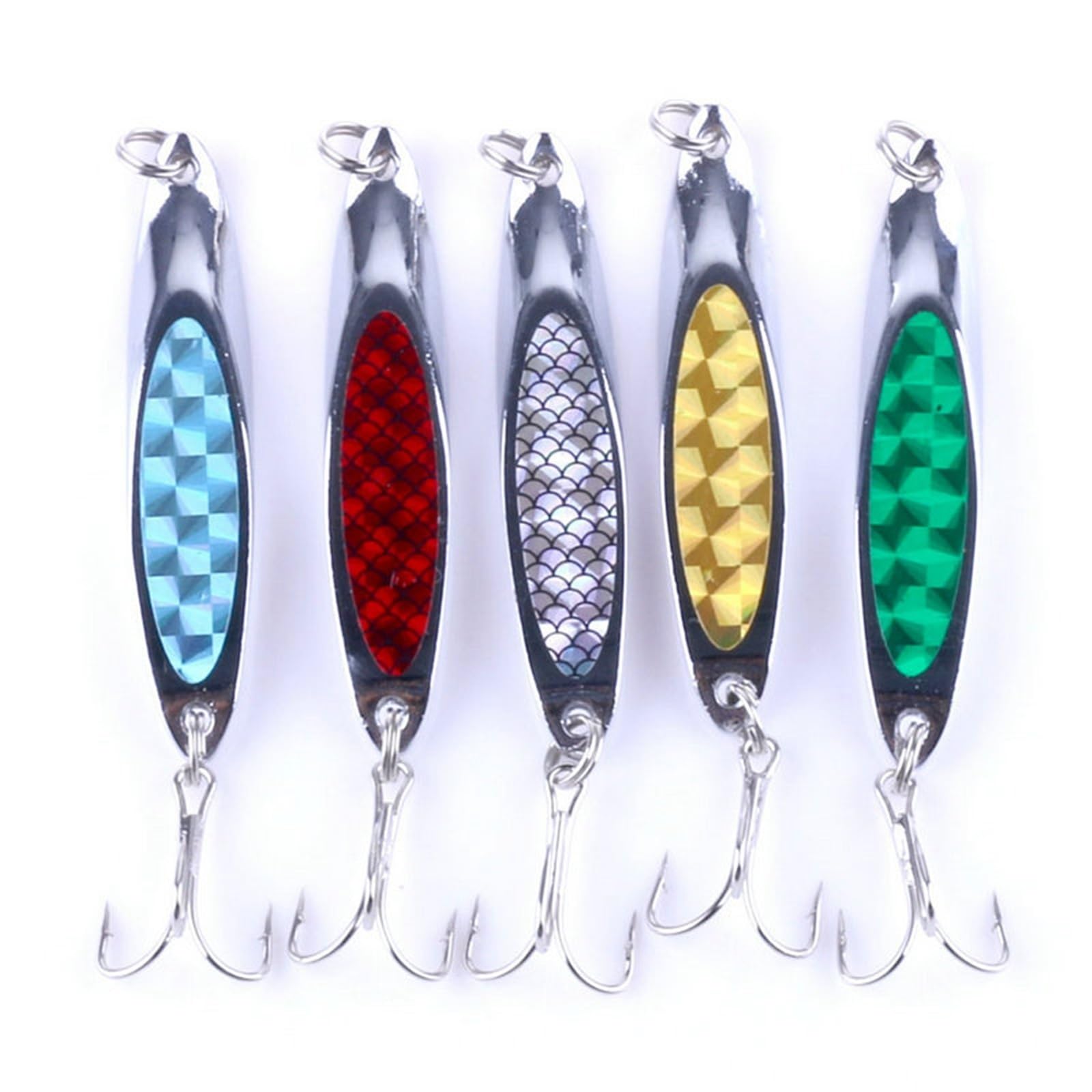 THE WHITE SHOP 5PCS Finished Salmon Hyperglow Teardrop Fishing Flasher, 7cm Length