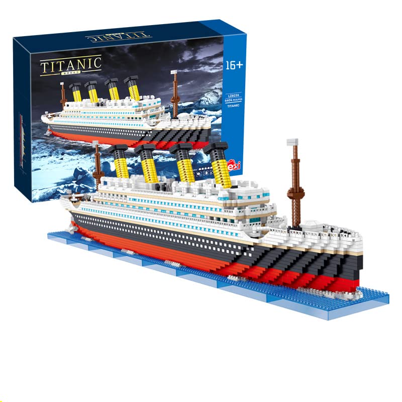 Technic Titanic Model Building Block Set, 4404Pcs Micro Cruise Ship Titanic Boat Model Building Kit Not Compatible with Lego Creator Expert 10294