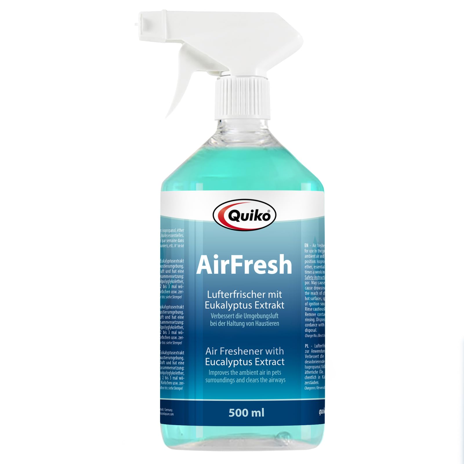 QuikoAir Fresh 500ml - Air freshener with eucalyptus extract - For use in cage and aviary