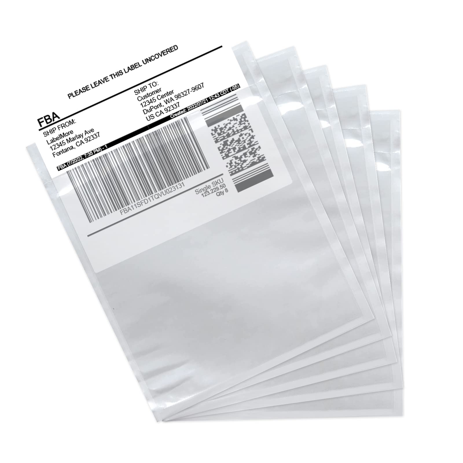 4.5'' x 5.5'' 100 Packs Packing List Envelopes, SJPACK Shipping Label Pouches, Shipping Label Sleeves, Clear Adhesive Top Loading Packing List for Invoice Shipping Label Mailing Bags