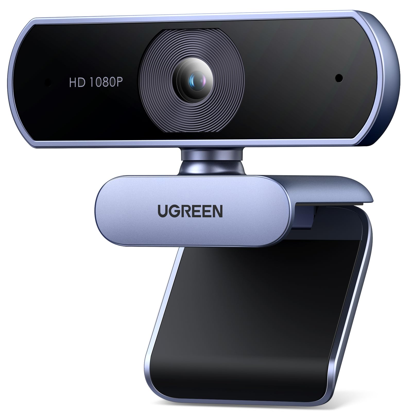 UGREEN 1080P Webcam with Microphone USB HD Camera, 1080P/30fps 720P/60fps Stream Camera, with Auto Light Correction, Dual Noise Reduction Mics, for Skype/Facebook/Youtube, Laptop/Desktop, Plug&Play