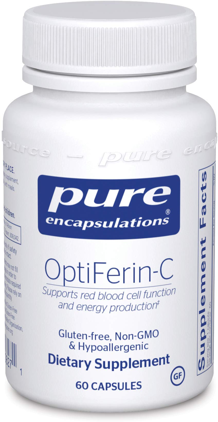 Pure Encapsulations OptiFerin-C | Iron Supplement to Support Healthy Skin, Iron Absorption, and Overall Immune System Health* | 60 Capsules