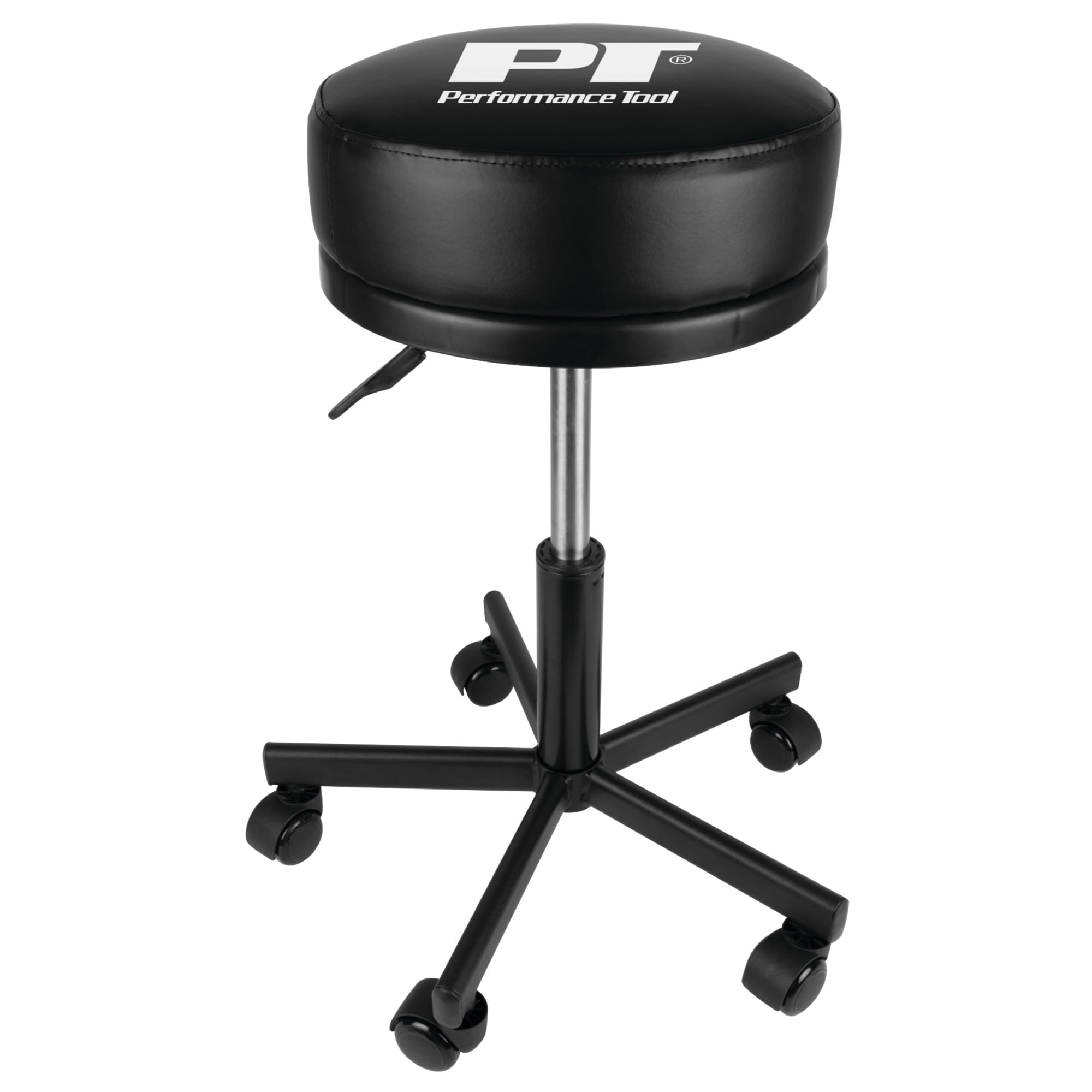 Performance Tool W85033 Extra-Thick Big Top Pneumatic Rolling Shop Stool for Mechanic Garages and Workshops, Black, 19x19x18.5-Inches