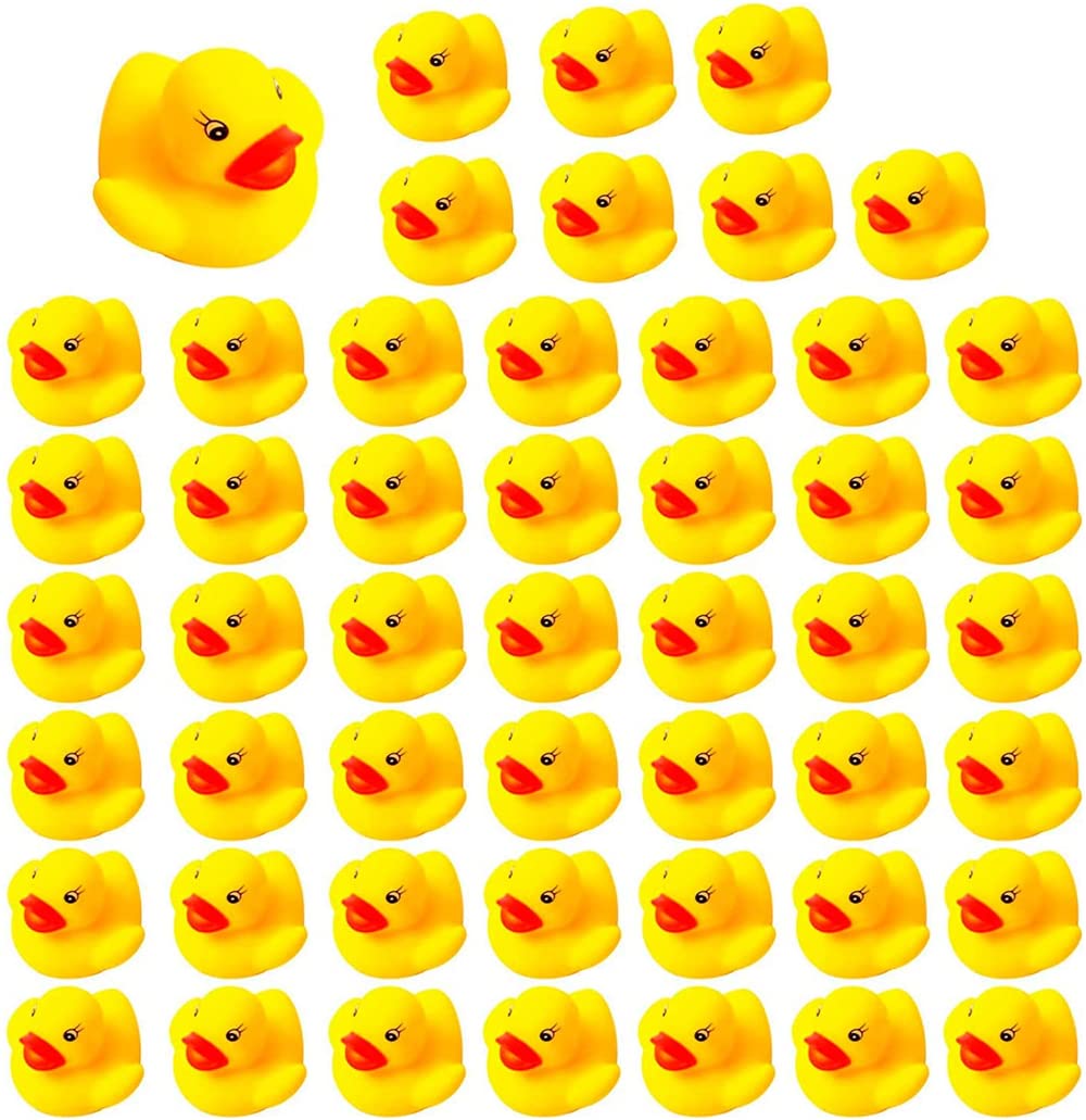 ELECDON Mini Rubber Duck, Baby Bath Toy Bath Duck Birthday Party Favors Decorations Baby Showerfor Kids Celebrate The Joy of The Children (50 Pack)