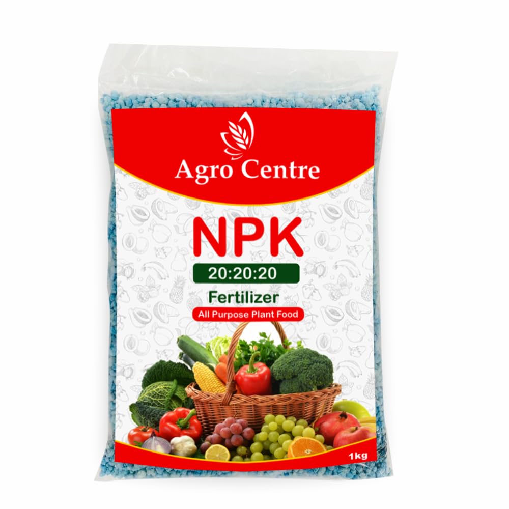 Agro centre Foliar NPK (20-20-20+TE) Water Soluble Fertilizer Vegetable & Fruits Stimulant & Plant Growth Booster 1kg