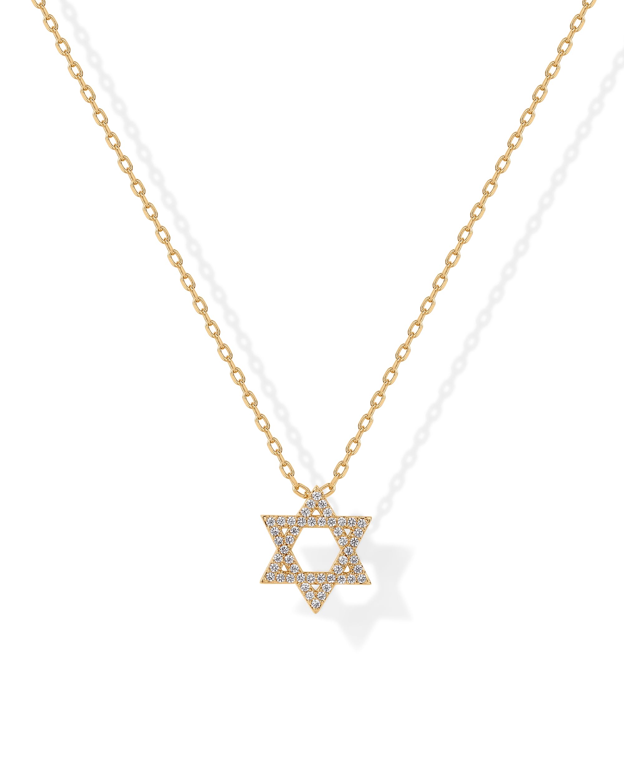 PAVOI 14K Gold Plated Star of David Pendant Necklace for Women | Cubic Zirconia Dainty Religious Jewish Jewelry