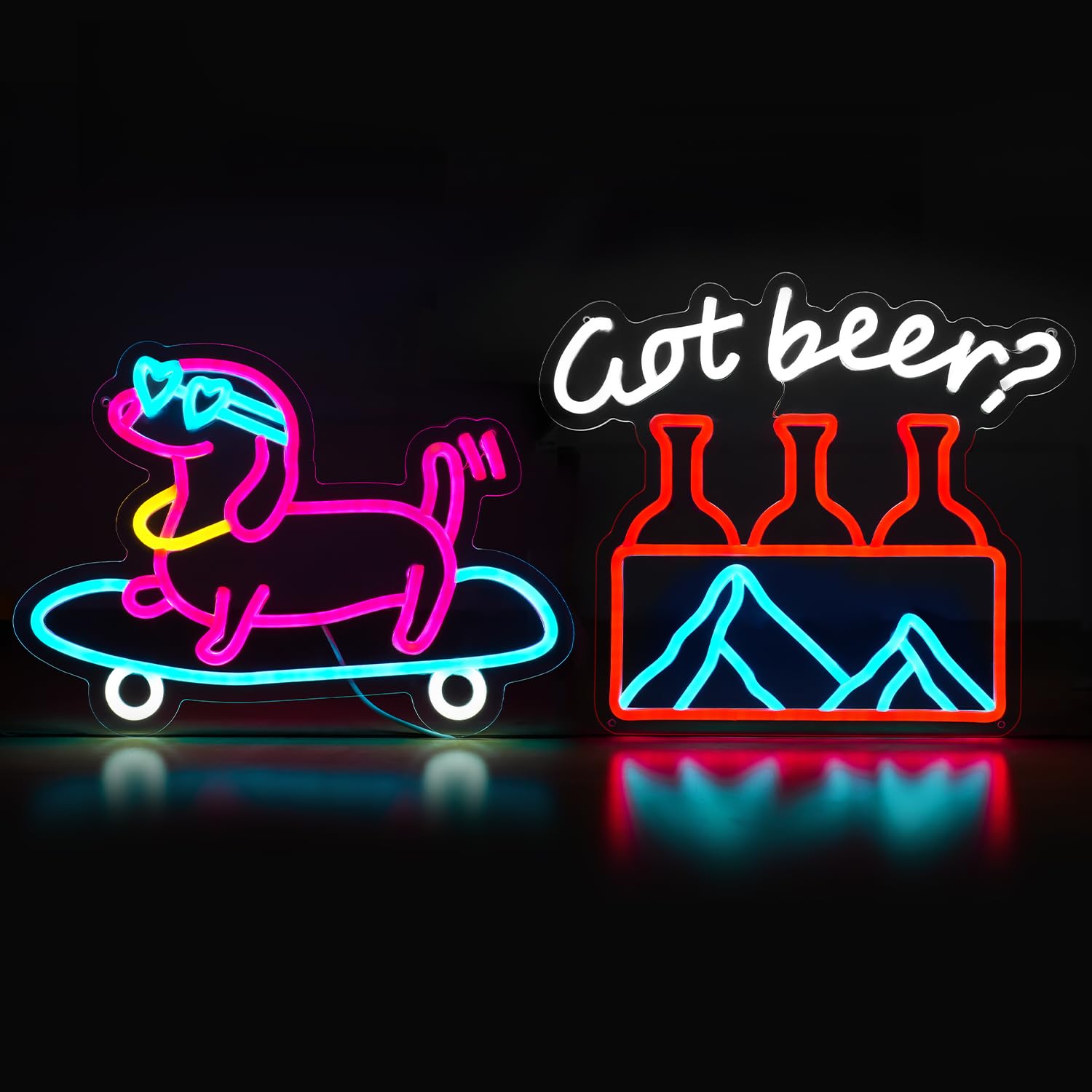 LUNYEEDachshund Neon Signs with Beer Neon Sign