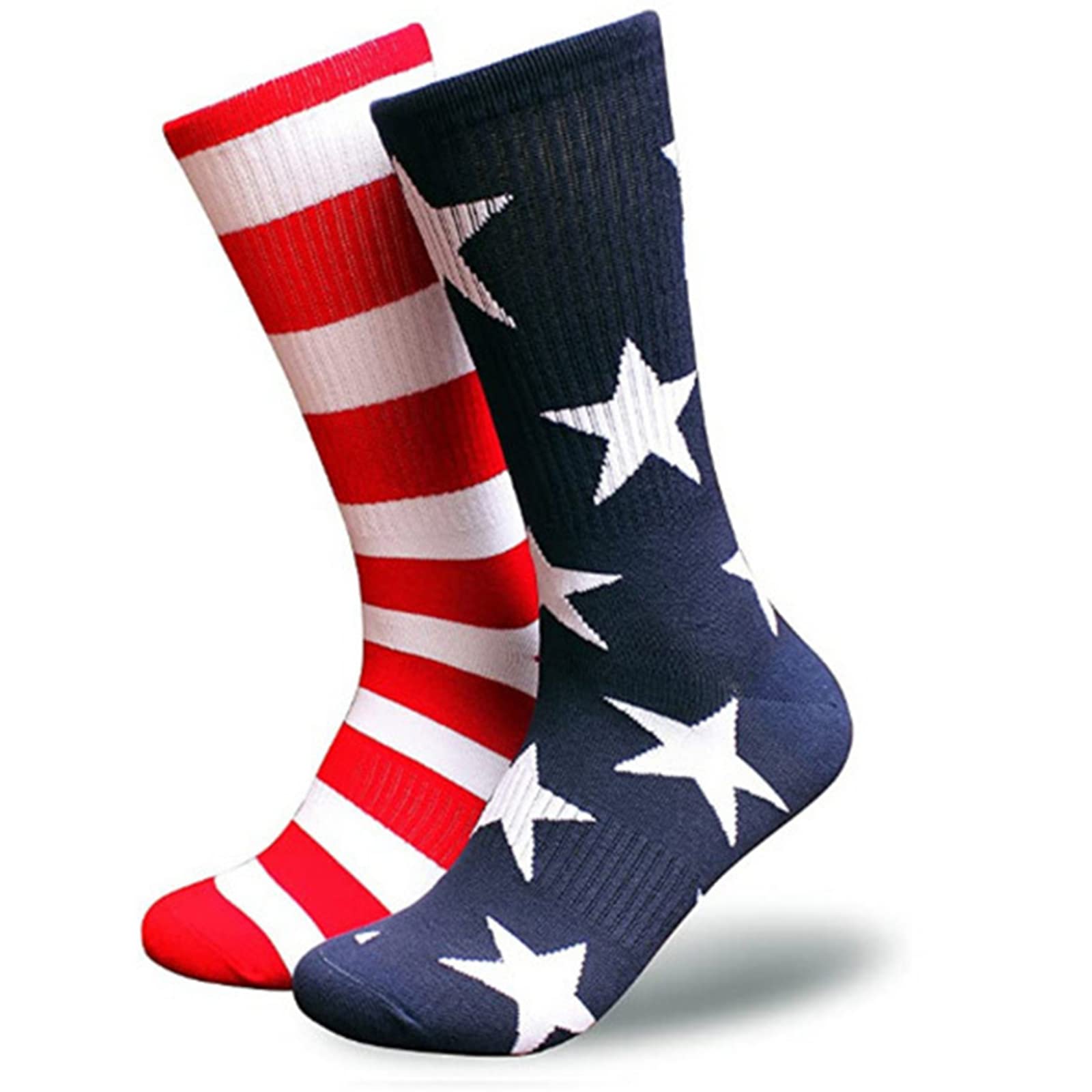 ZWWAmerican Flag Socks For Men Or Women 4th July Middle Socks Star And Stripe Patriotic Freedom Day Gifts