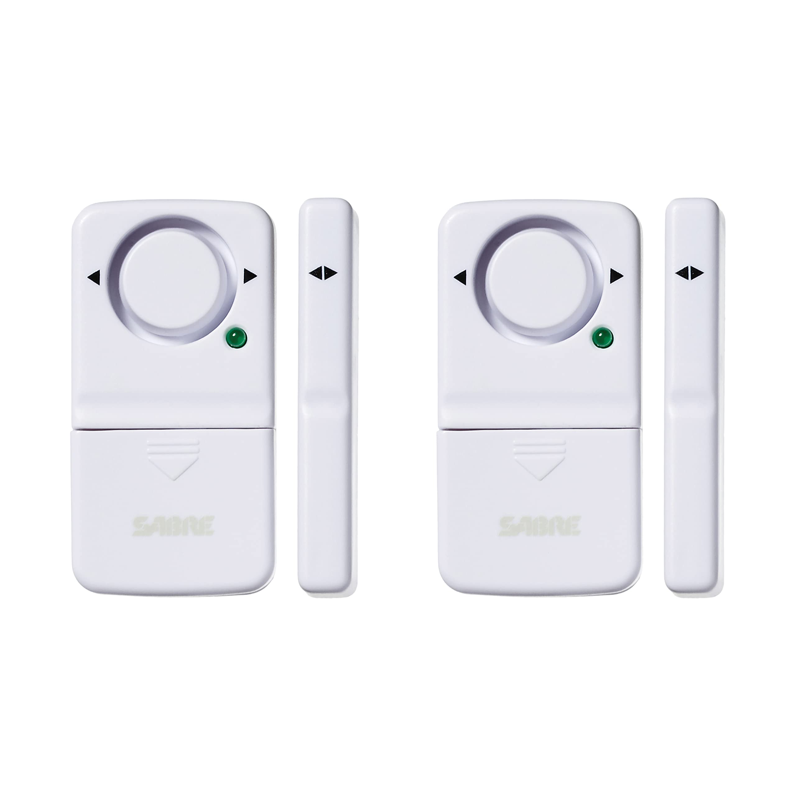 SABREWireless Home Security Door Window Burglar Alarm with LOUD 120 dB Siren, DIY EASY to Install, 2-Pack,white