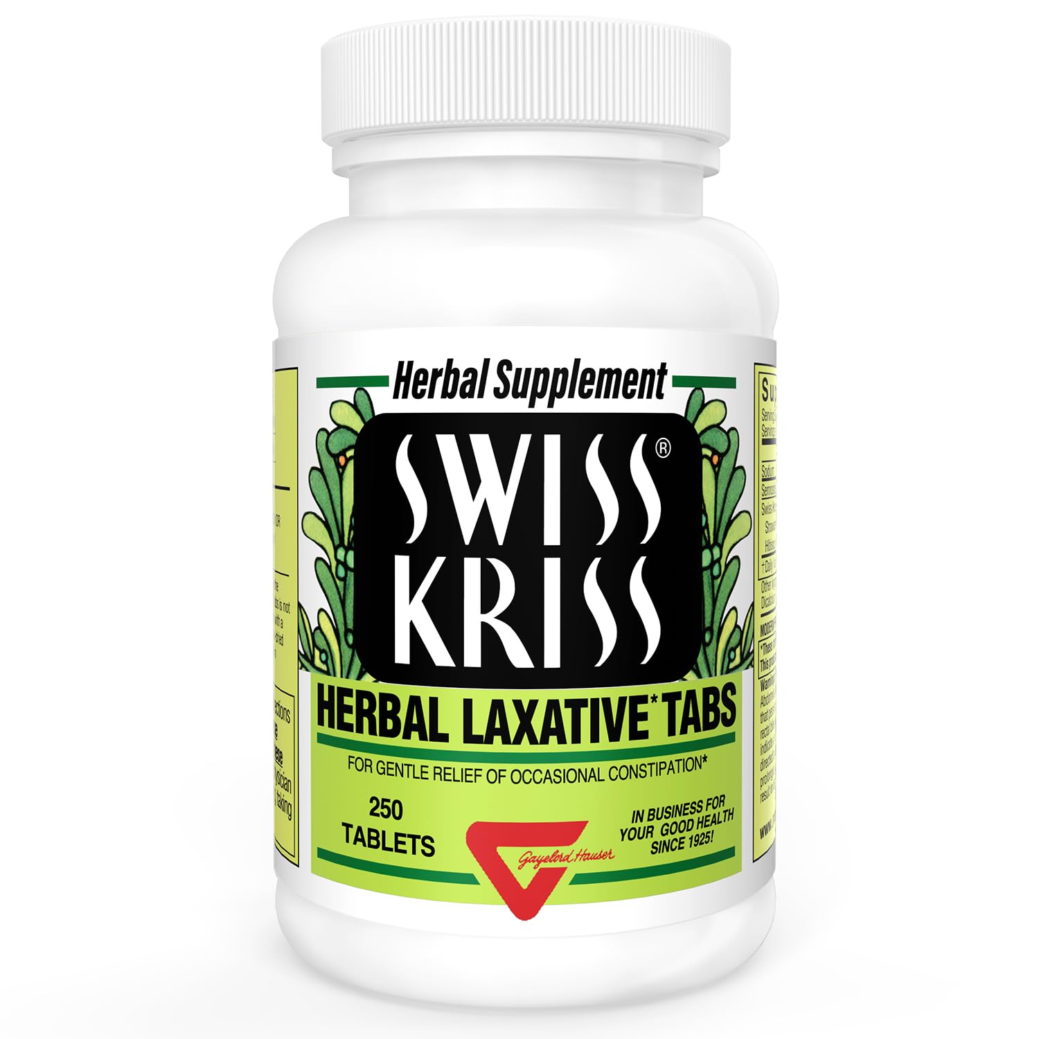 Swiss KrissHerbal Laxative Tablets, Natural Laxatives for Constipation Relief, Senna Laxative, 250 Tablets