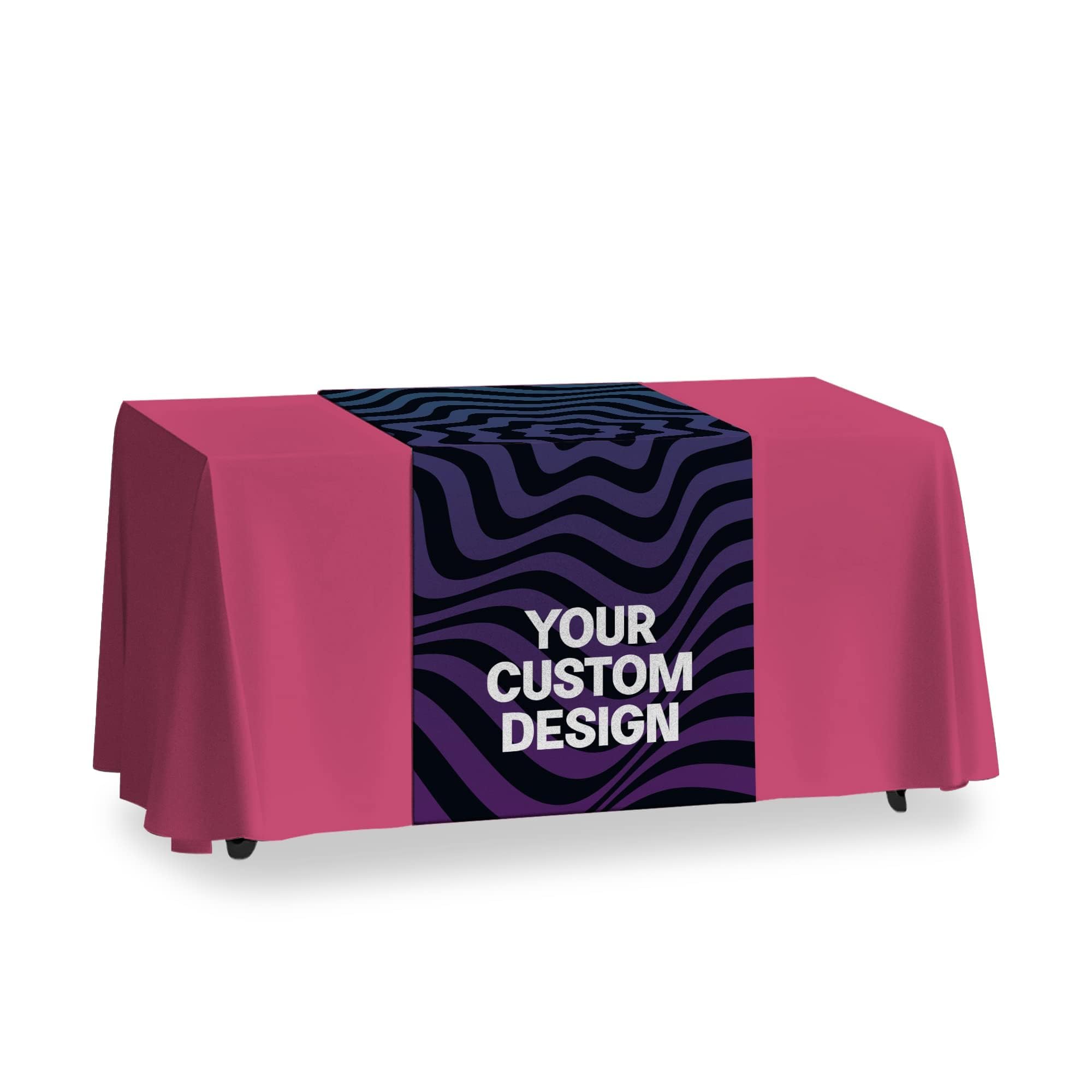 DreamController Custom Table Runner 12"x72" to 36"x72" with Business Logo, Image or Text | Personalized Table Runner for Trade Shows, Events, Birthday, Wedding | Made in USA | Fast delivery | HD Print