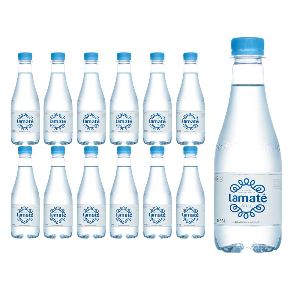 Lamate Still Natural Mineral Water - 330 ml x 12, Recycled Plastic Bottles