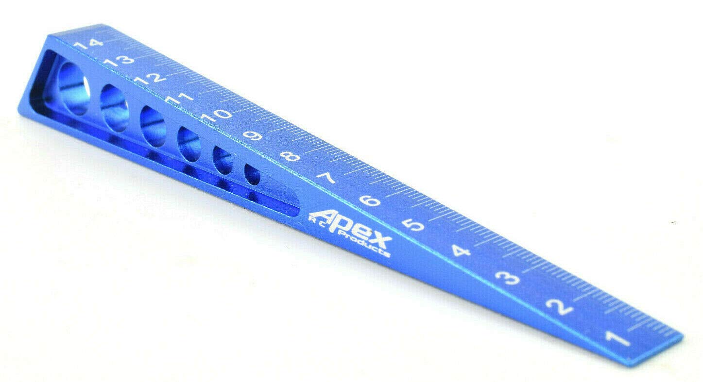 Apex RC Products 0-14mm Blue Aluminum On Road Ride Height Gauge #2751