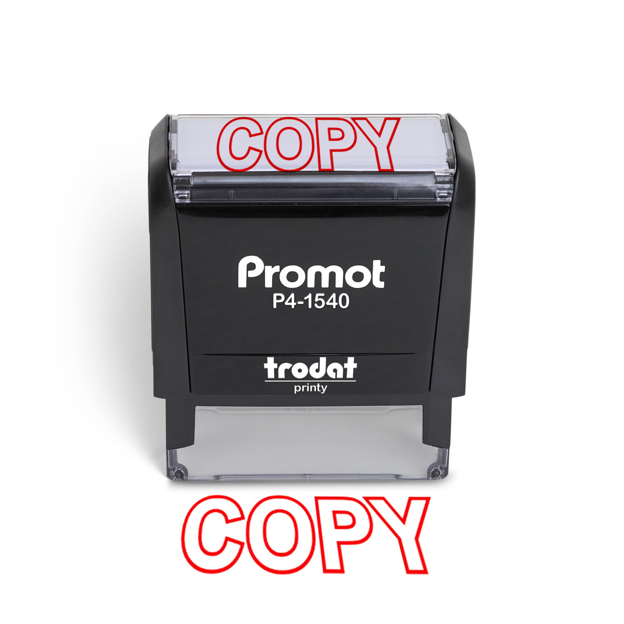 Promot Copy Self Inking Rubber Stamp - Refillable Copy Stamper - Business, Bookkeeping, Ordering, Accounting, Work, Office Stamps - Red Ink