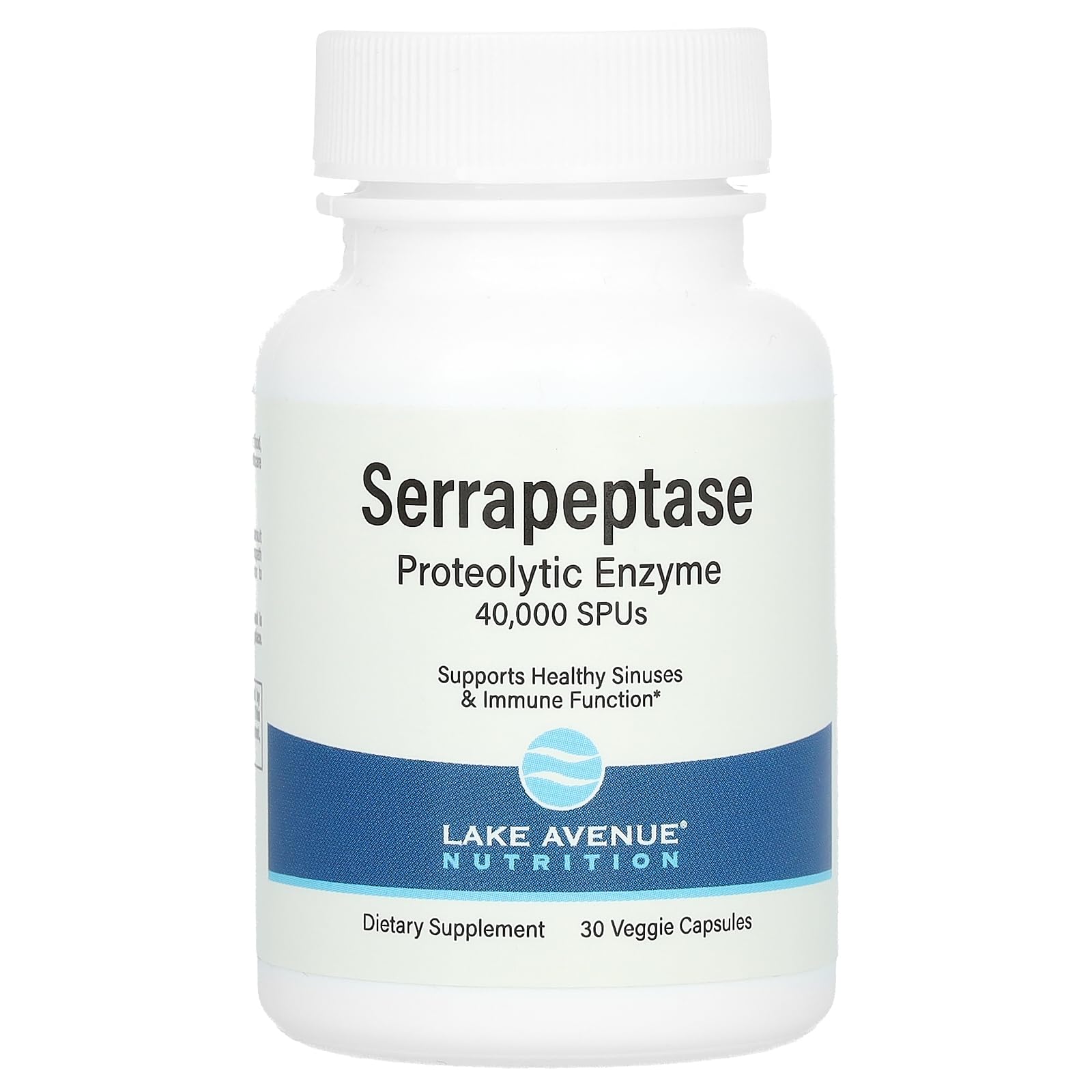 Lake AvenueNutrition Serrapeptase, Proteolytic Enzyme, 30 Veggie Capsules