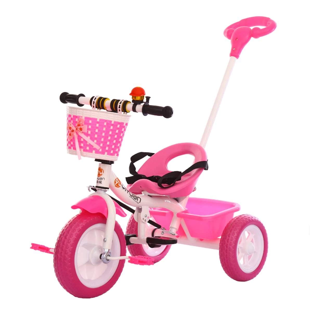 COOLBABY 3 In 1 Kids Tricycles For 1.5 6 Years Old Baby Trike 3 Wheel Bike Boys Girls 3 Wheels Toddler Tricycle Pink, 222