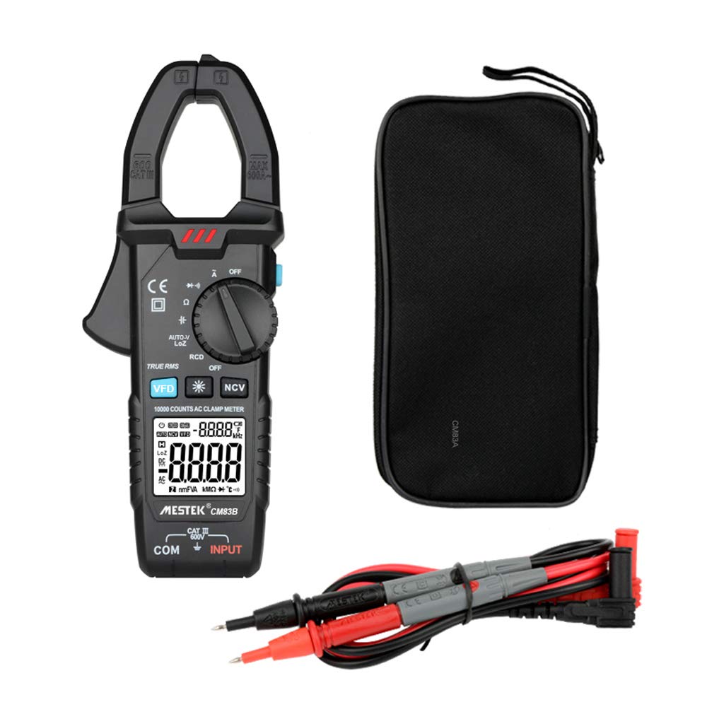 Walmeck Digital Clamp Meter,Digital Clamp Meter 600A AC Current 600V AC/DC Voltage Capacitance Measurement Data Hold Backlight NCV Tester Multimeter