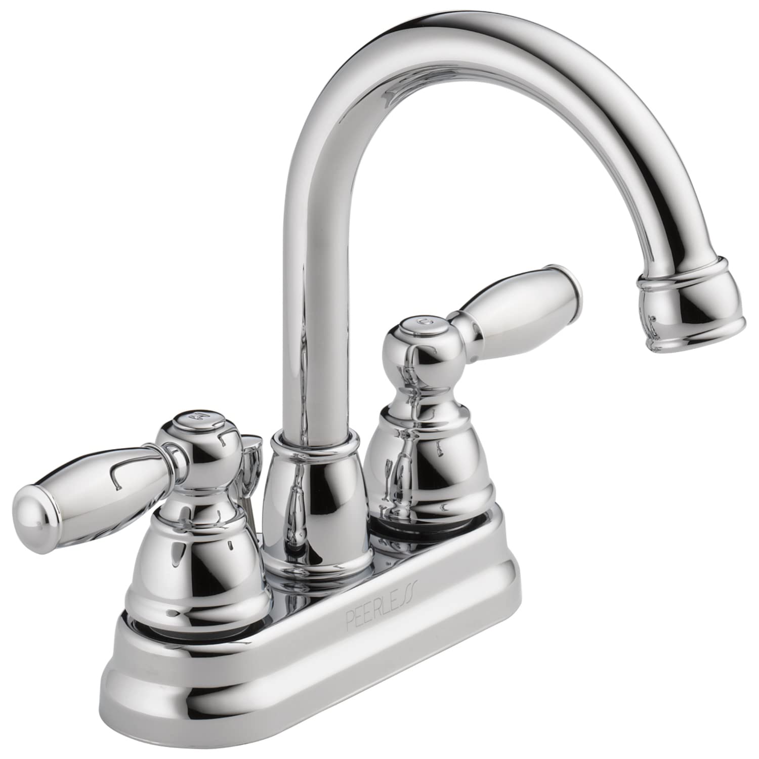 Peerless Claymore Centerset Bathroom Faucet, Chrome Bathroom Sink Faucet, 2 Handle Bathroom Faucet, Pop-Up Drain Assembly, Chrome P299685LF