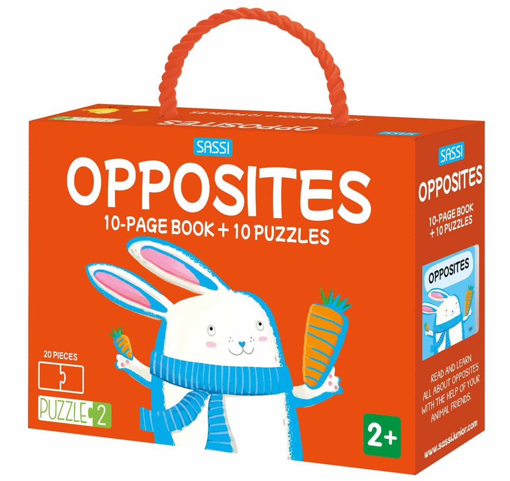 Sassi Puzzle 2 Opposites Book and Puzzles 20-Pieces Set