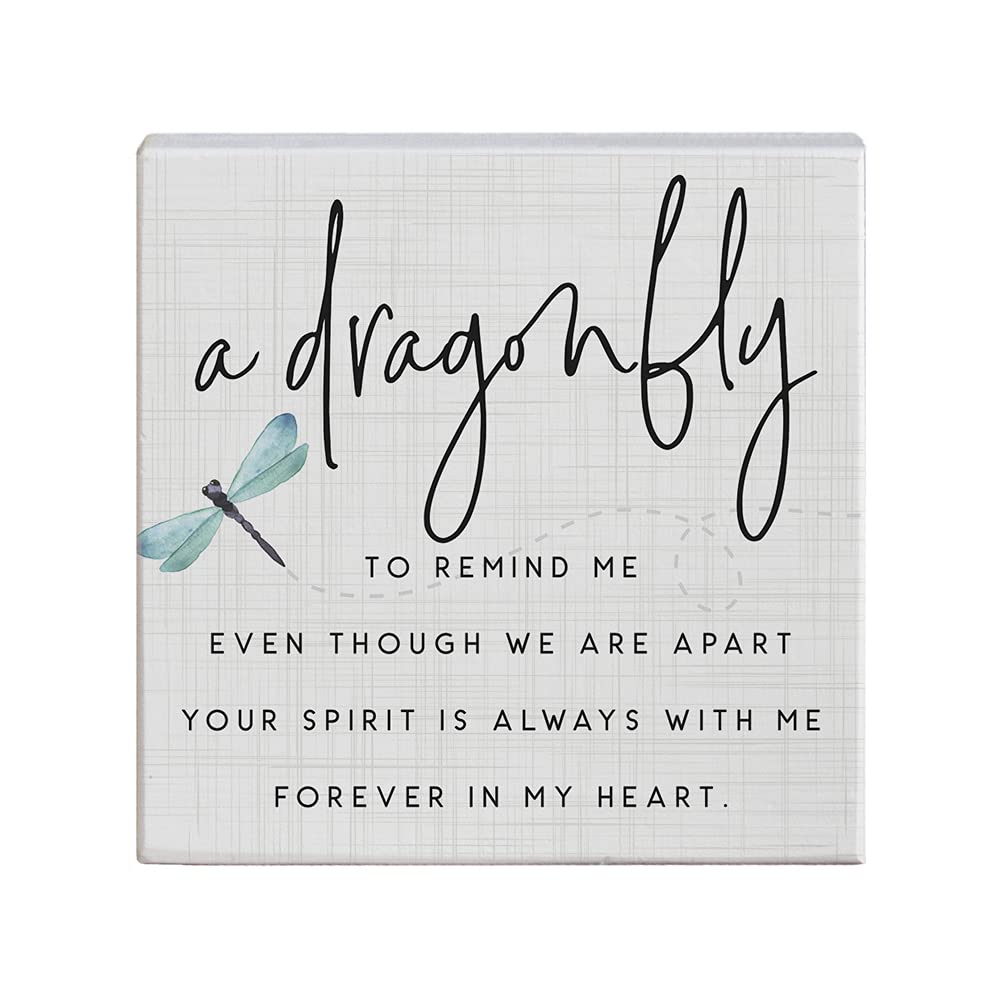 Simply Said, INC Small Talk Squares - A Dragonfly to Remind Me - 5.25 x 5.25 in Distressed Rustic Sign STS1629