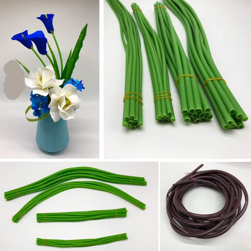 30 Tubes Green Tubing Roll for Bundling Artificial Flower Stems, 12 inches DIY Kit for Wedding Bouquet Corsage and Floral Arrangement