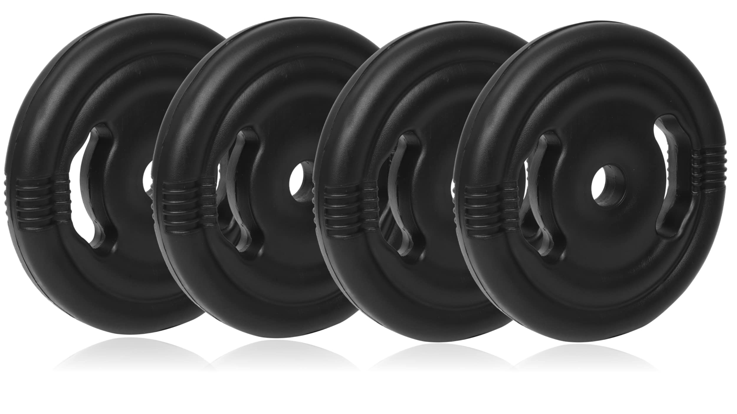 FitBox Sports Finger Gripped Weight Plates Combo for Home Workout 10kg (2.5kg x 4), Black