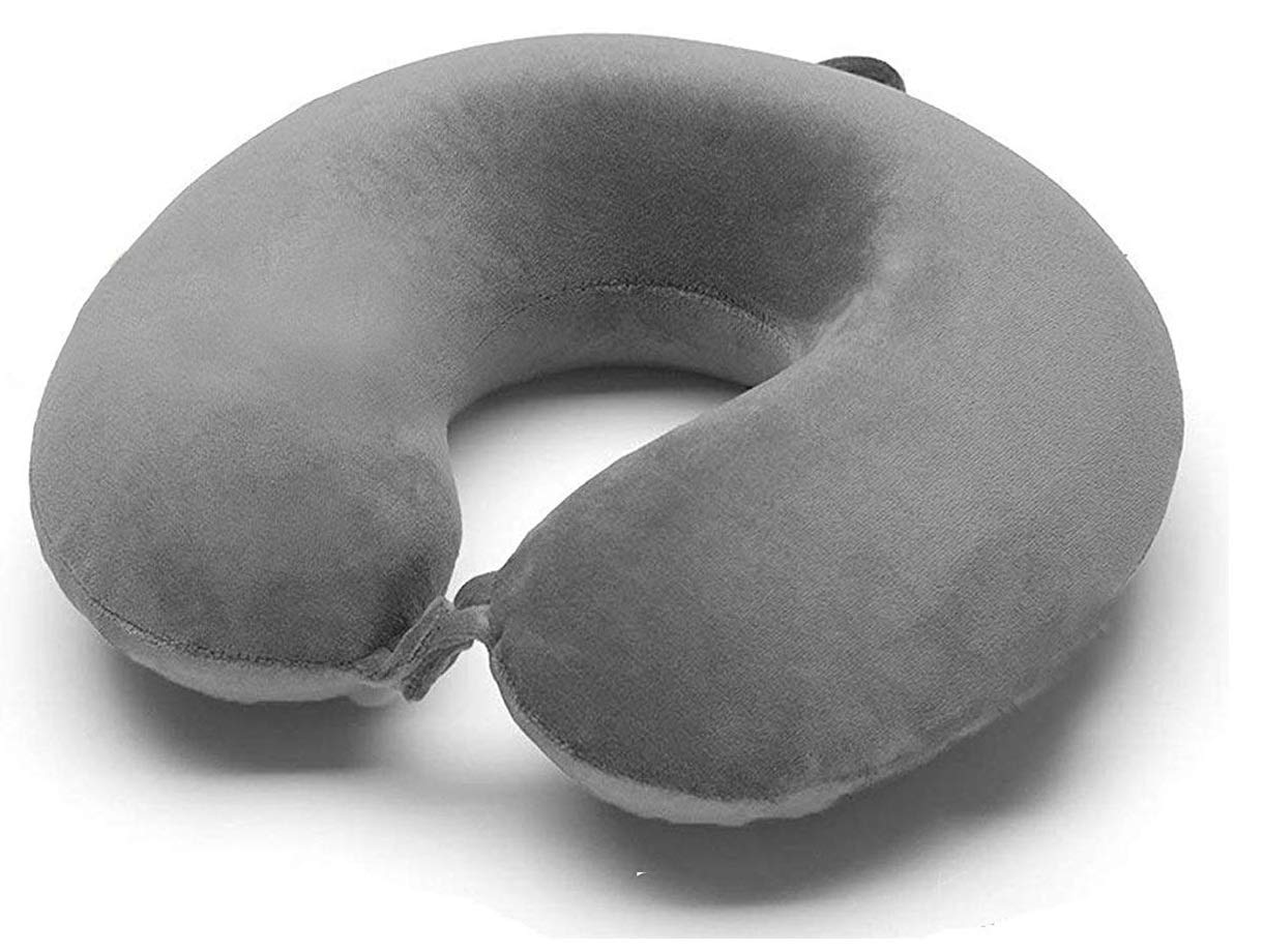 SABBY BRO Neck Pillows for Travel with Accessories Pocket (Grey) | U Shaped Micro Fiber Soft Cushions Pillow for Travel in Car,Bus,Train,Flight