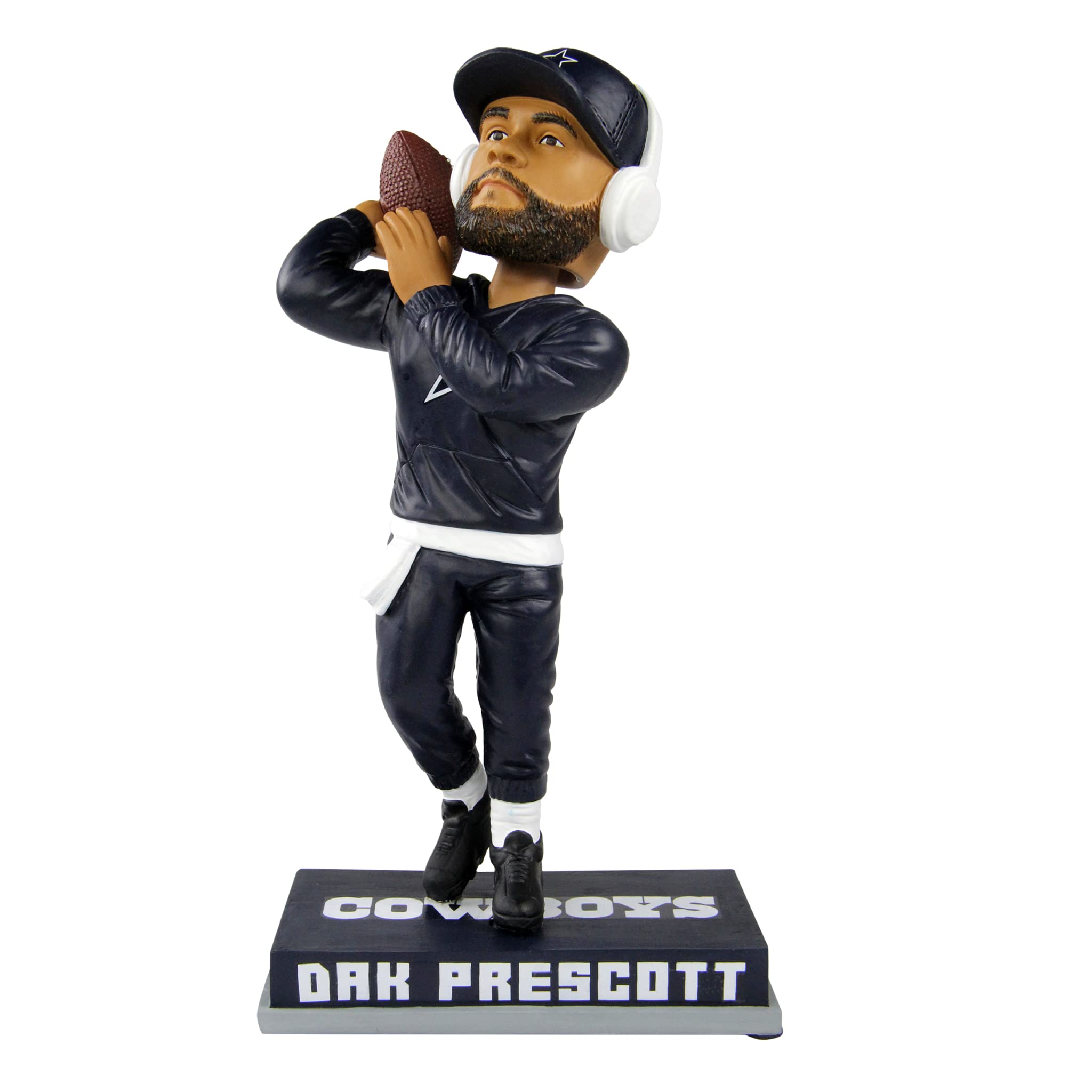 FOCO Dak Prescott (Dallas Cowboys) Pregame Warm Up CLARKtoys Exclusive Bobblehead/360