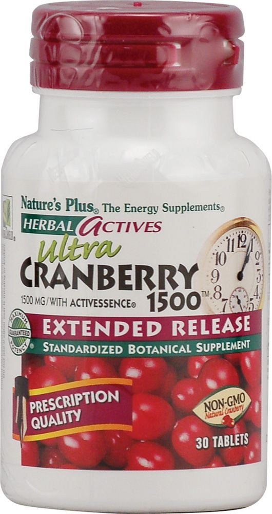 Nature's Plus Herbal Actives Ultra Cranberry 1500 Extended Release 30 Tablets