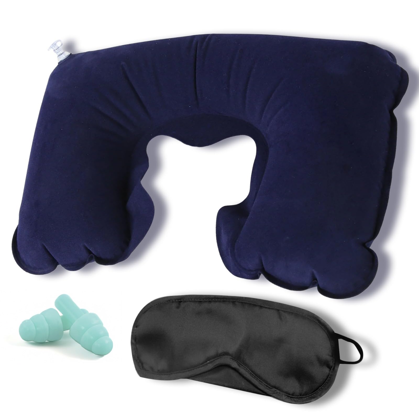 GUBB Travel Sleeping Kit (Sleeping Pillow for Travelling, Eye Cover Mask for Sleeping, Ear plugs for Noise Reduction)