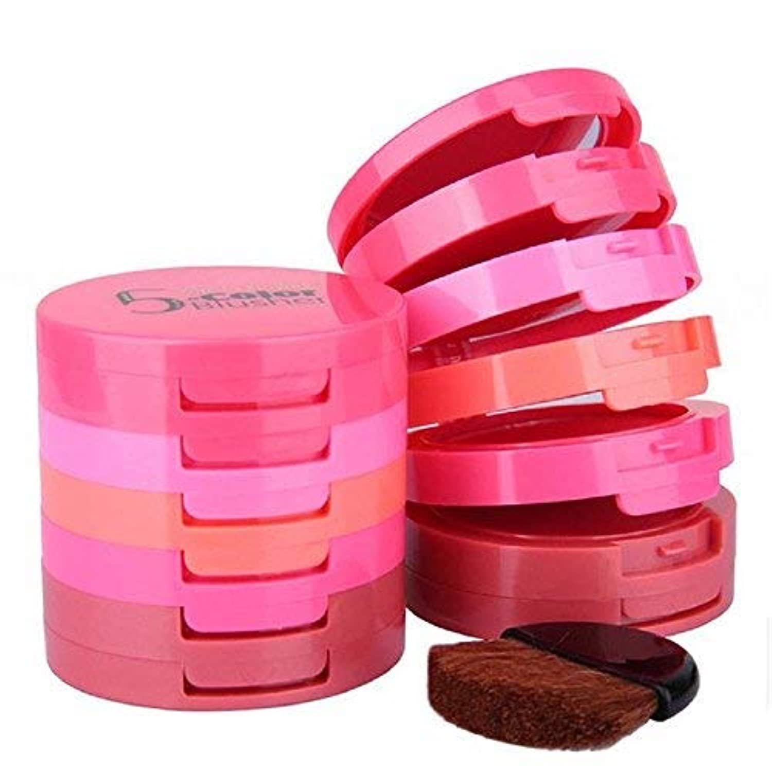 Music Flower 5 color Face Blusher Powder with Brush