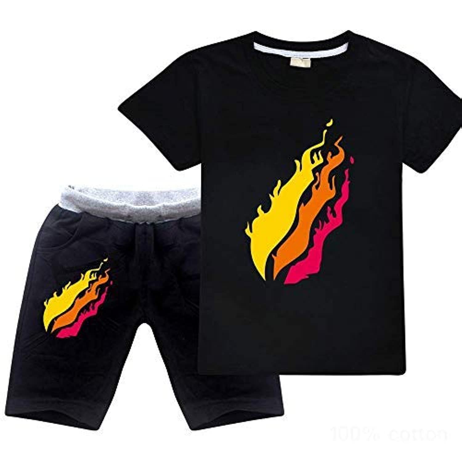 Batubatu Preston Playz prestonplayz Gamer Flame Unisex Kids Short Sleeve Set