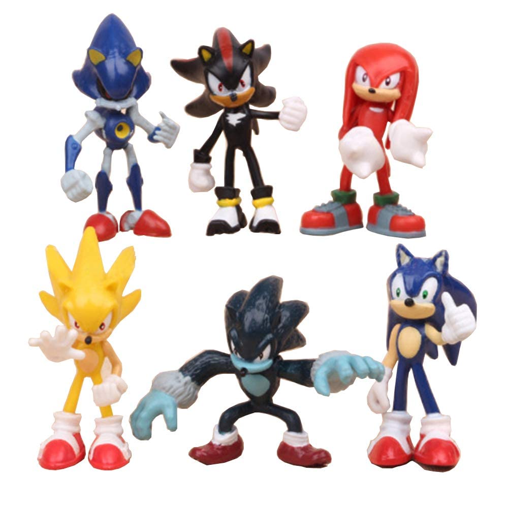 Buy LYNHEVA 6pcs Sonic Action Figures, 5 7cm Tall Cake Toppers Classic ...