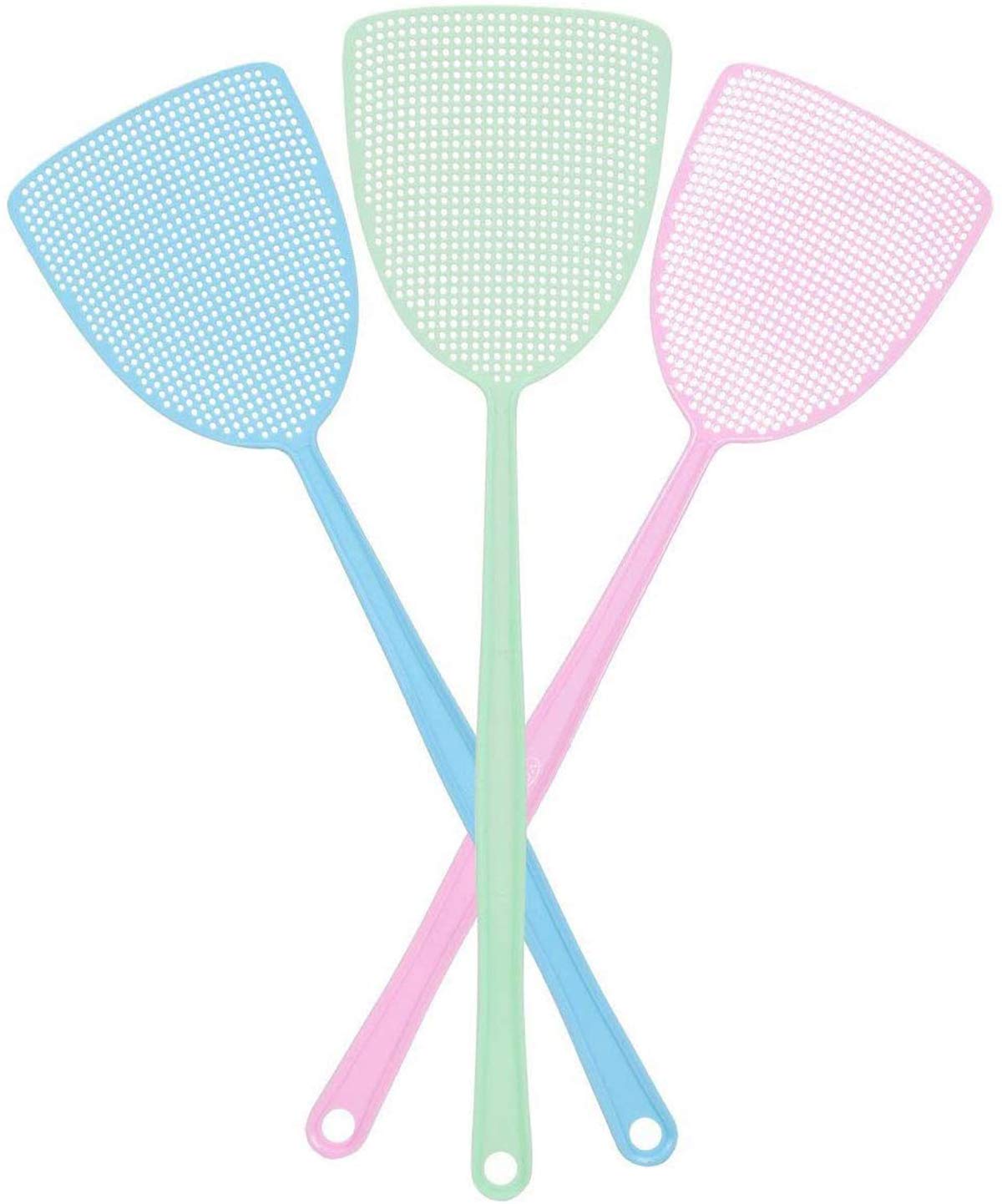 MAKINGTEC 3Pack, Plastic Colorful Fly Swatters, with Sturdy and Flexible Manual Grips, 3 Colors