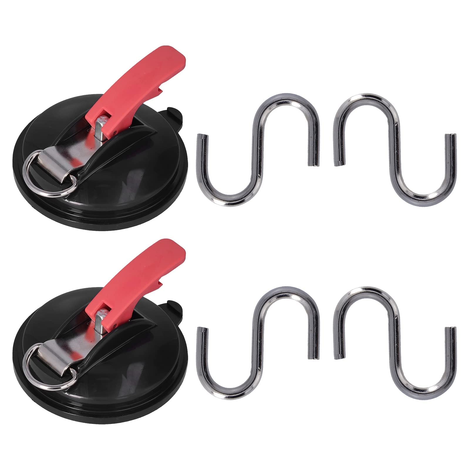 DELFINO 2 Pack Suction Anchor Heavy Duty Suction Cup Mutilfunction Anchor Camping Car Side Awning Aluminum Suction Cup Dent Puller Handle Lifter - Dent Remover Heavy Duty Glass Lifting