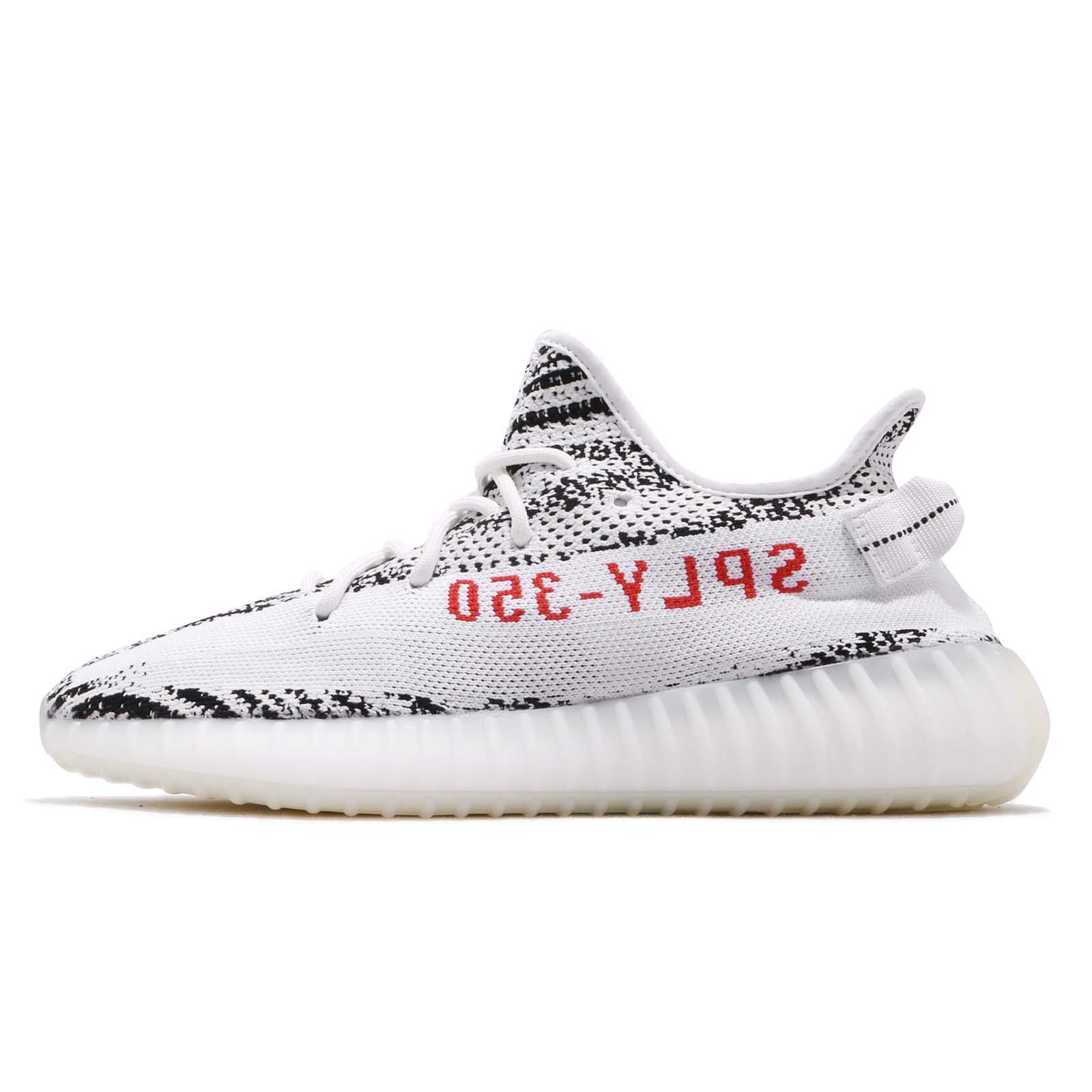 adidas Originalsadidas Men's Yeezy Boost 350 V2, White/CORE Black/RED, 9.5 M US